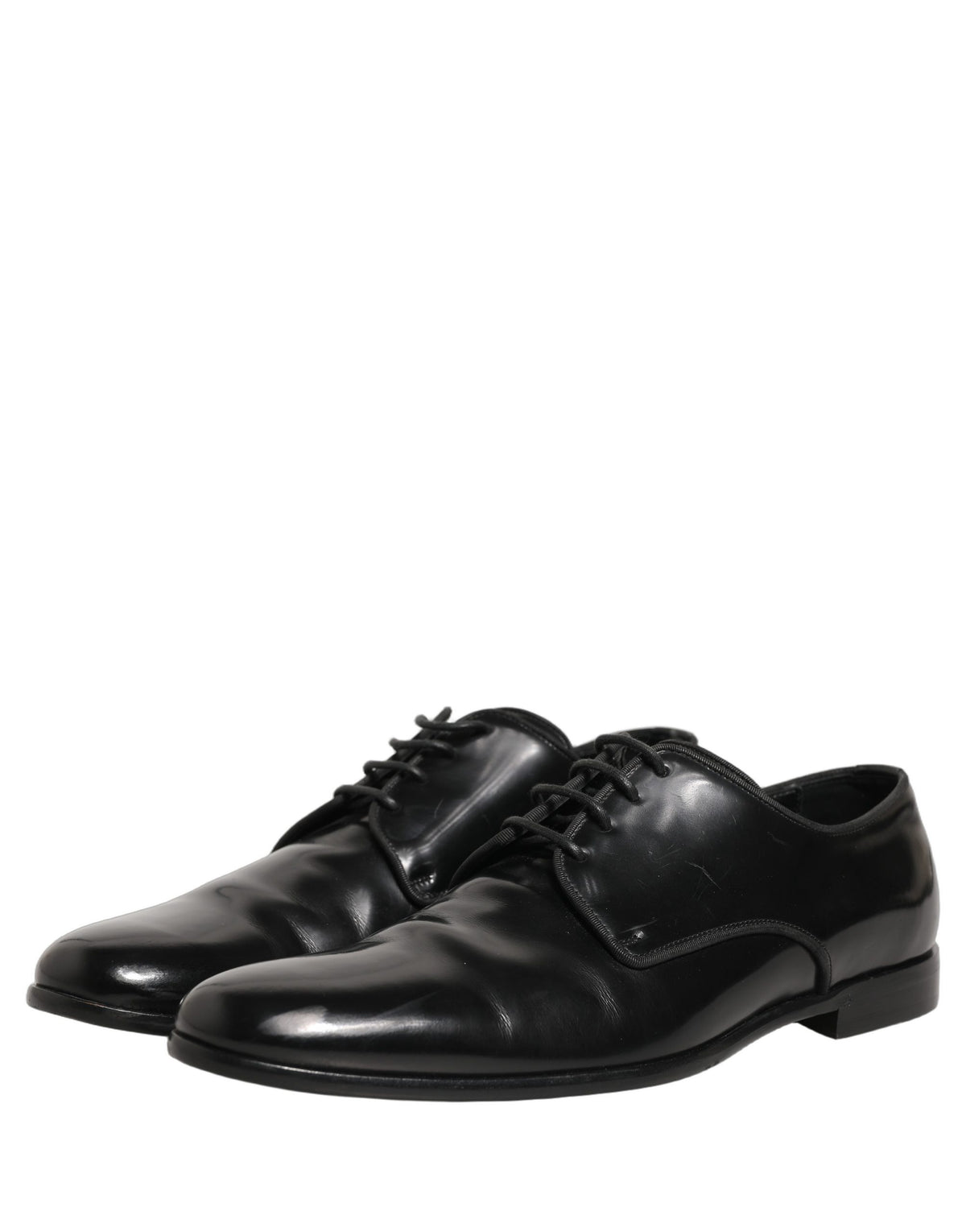 Dolce & Gabbana Black Leather Men Derby Dress Formal Shoes