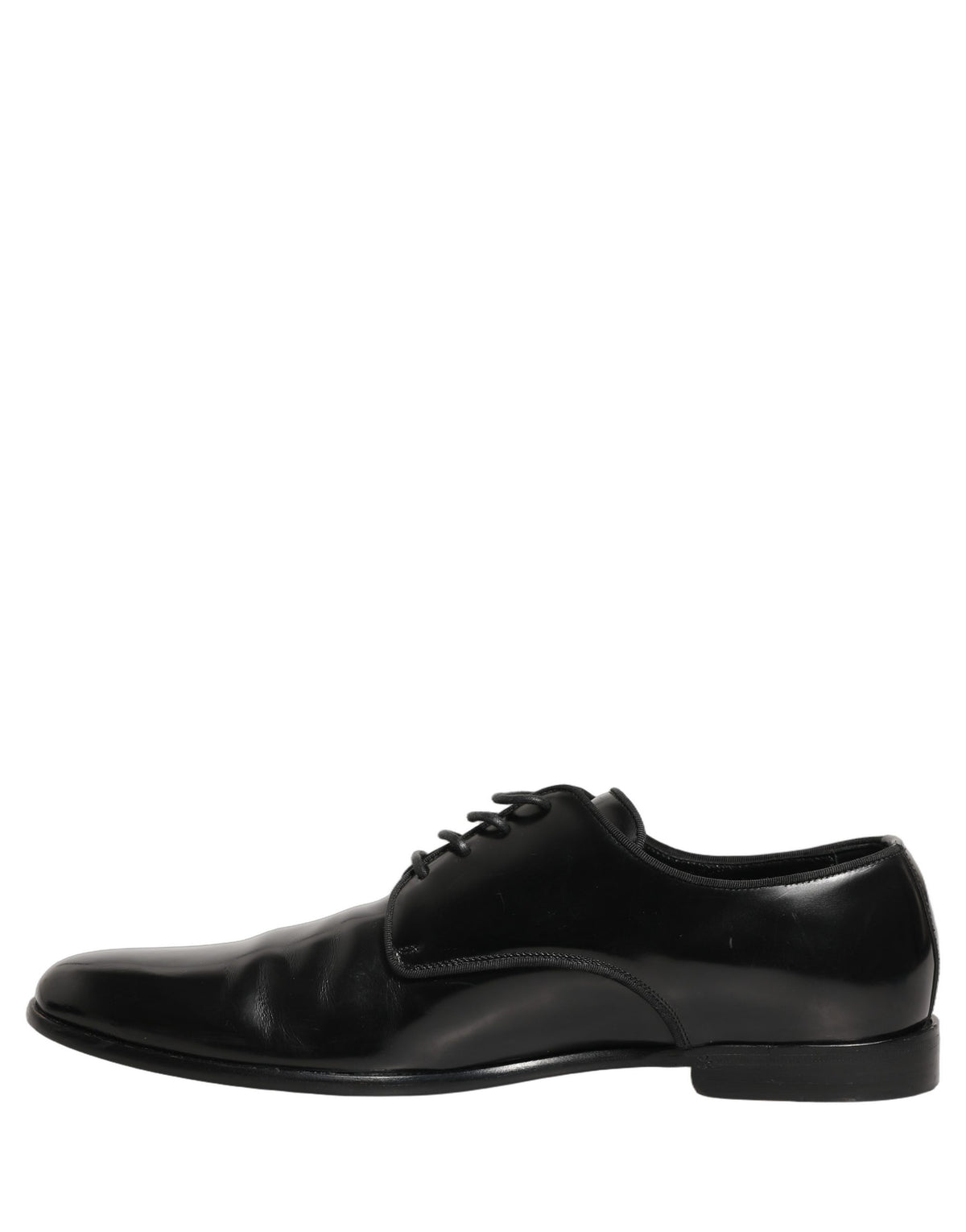 Dolce & Gabbana Black Leather Men Derby Dress Formal Shoes