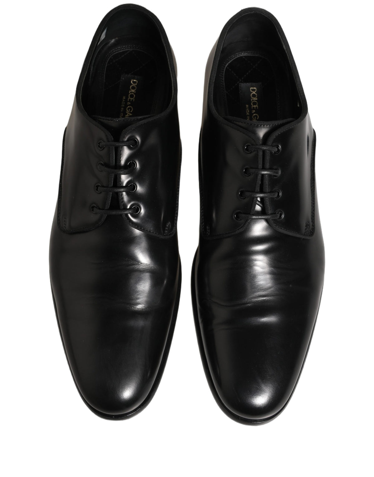Dolce & Gabbana Black Leather Men Derby Dress Formal Shoes
