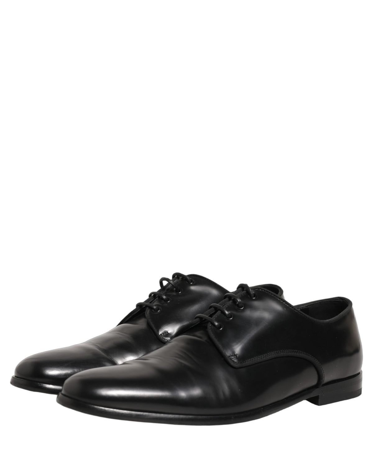 Dolce & Gabbana Black Leather Men Derby Dress Formal Shoes