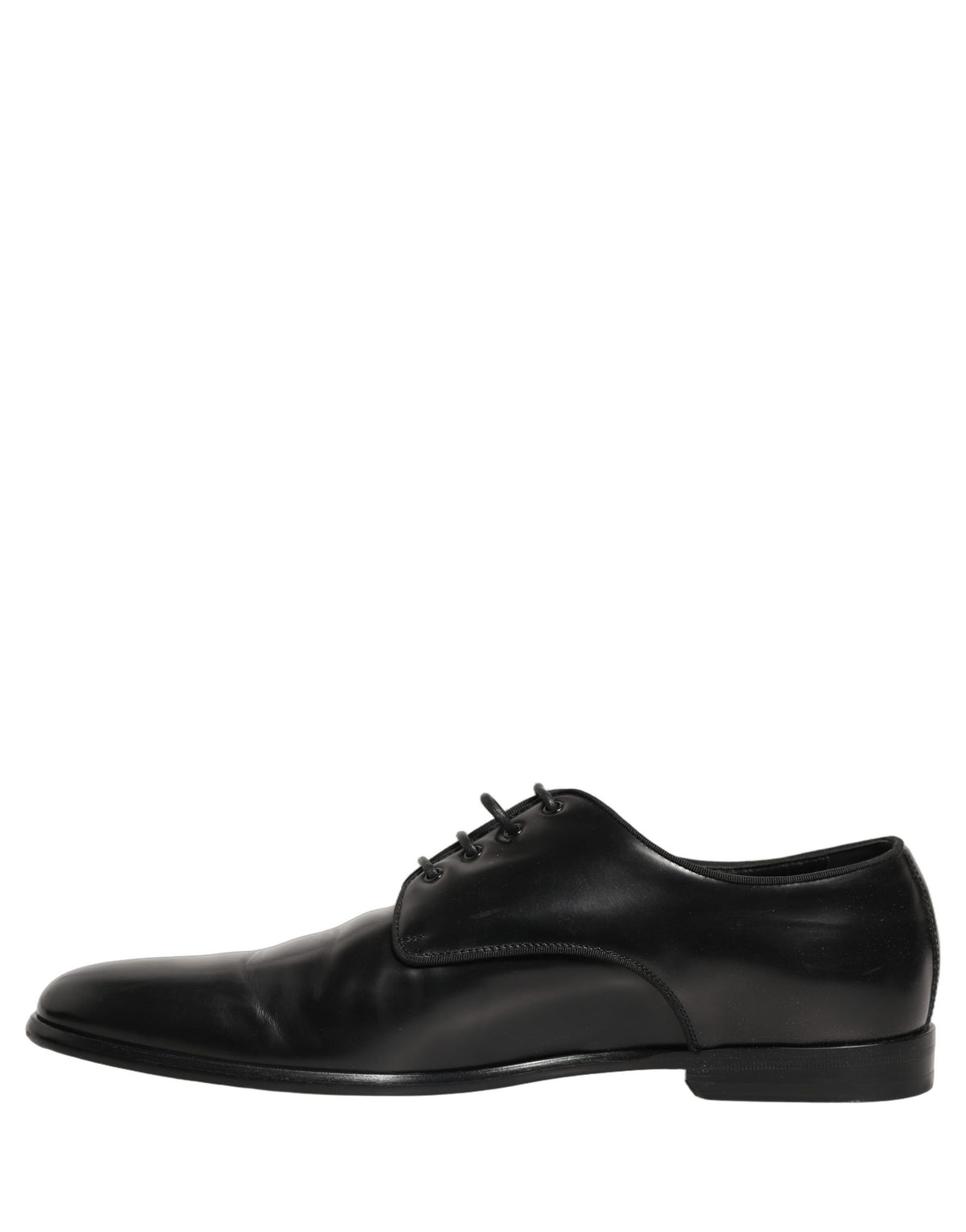 Dolce & Gabbana Black Leather Men Derby Dress Formal Shoes