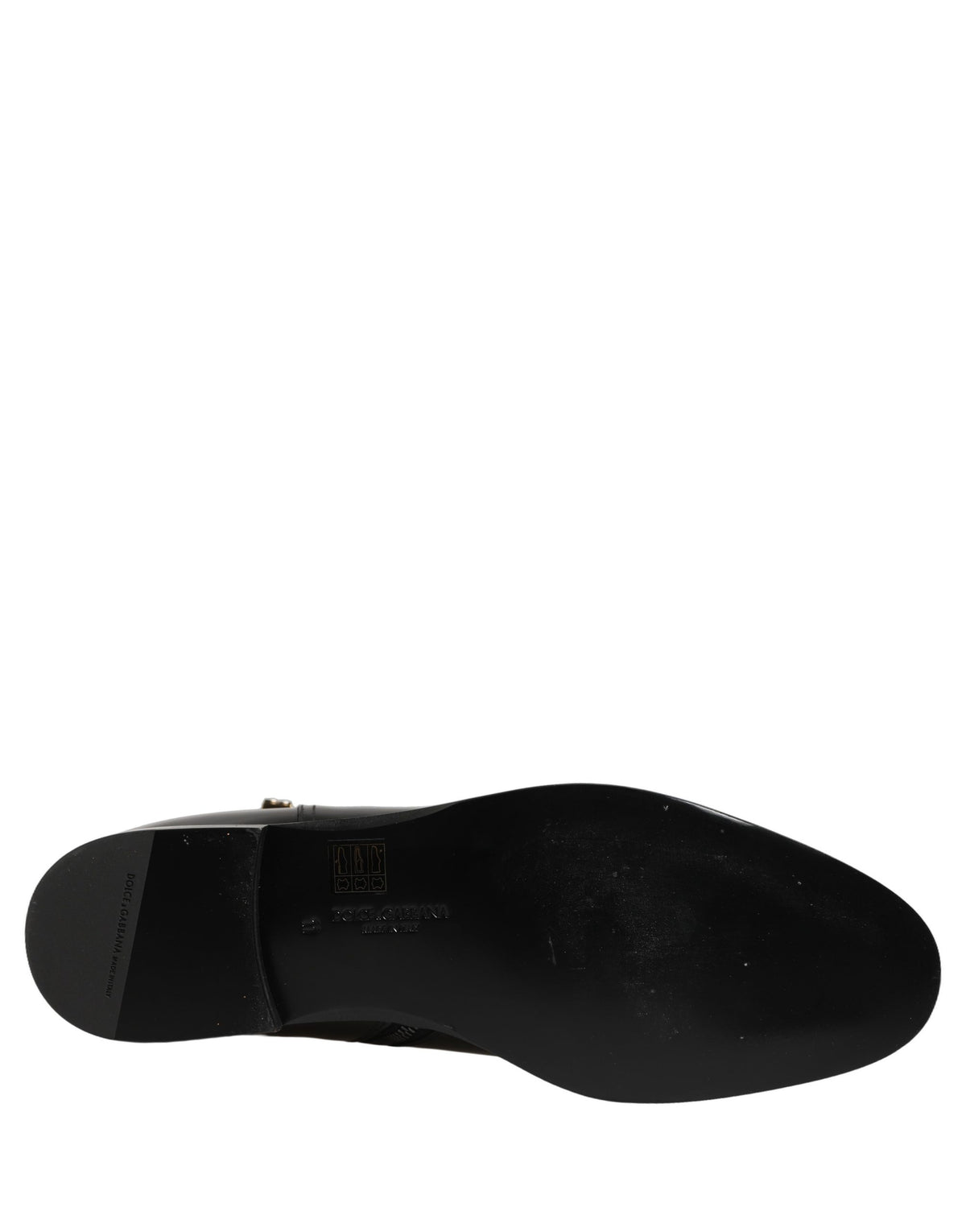Dolce & Gabbana Black Leather Logo Buckle Mid Calf Boots Shoes