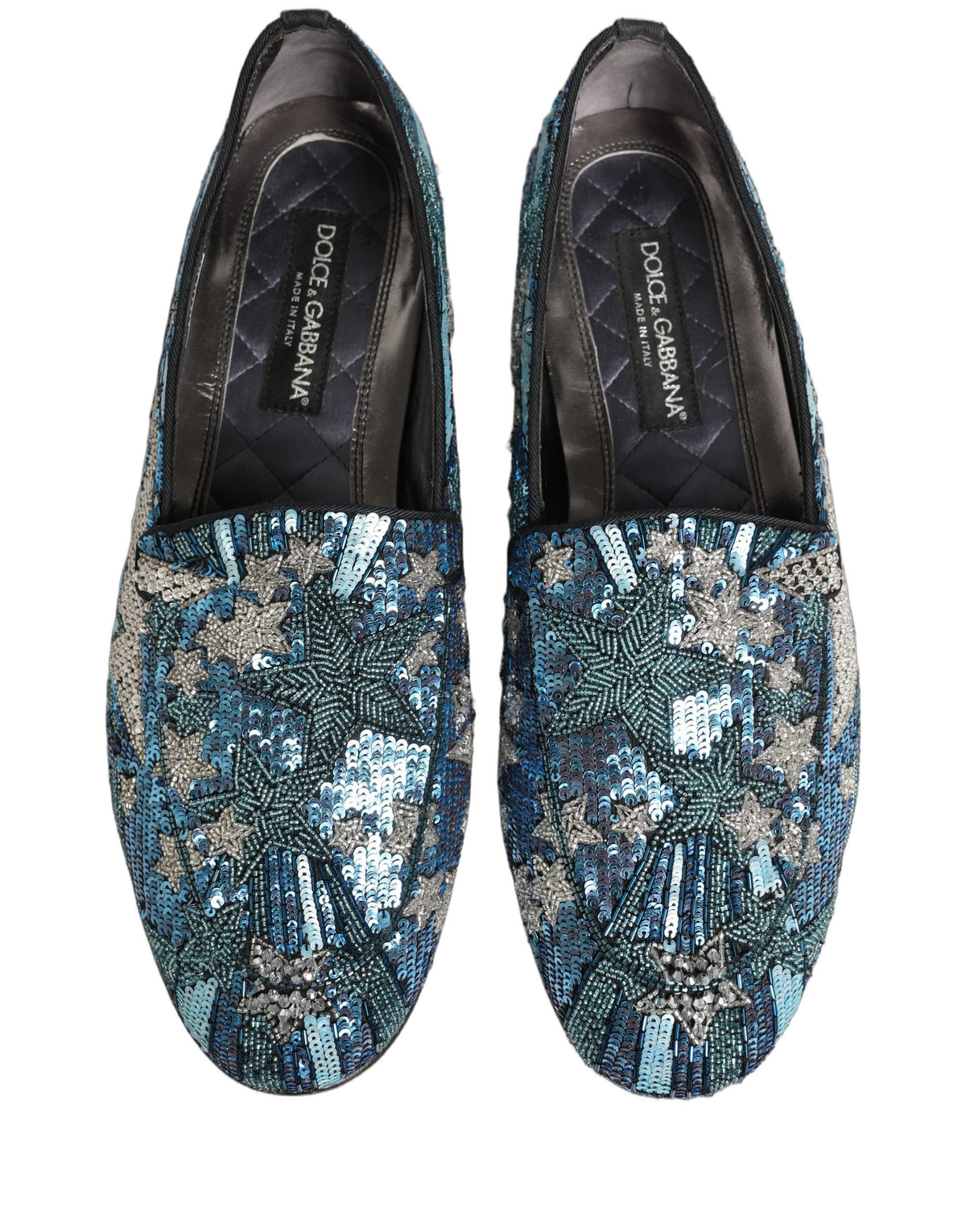 Dolce & Gabbana Multicolor Embroidered Sequin Loafers Shoes