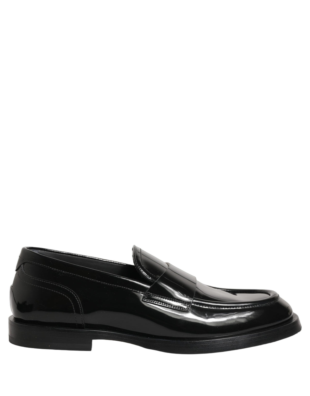 Dolce & Gabbana Black Leather Formal Men Dress Loafers Shoes