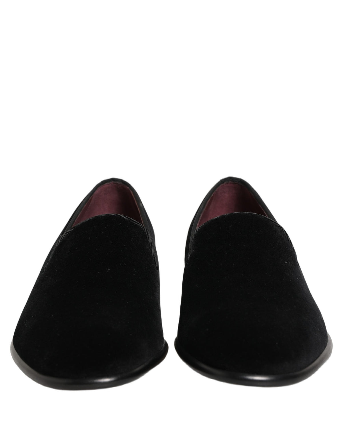 Dolce & Gabbana Black Velvet Loafers Formal Men Dress Shoes