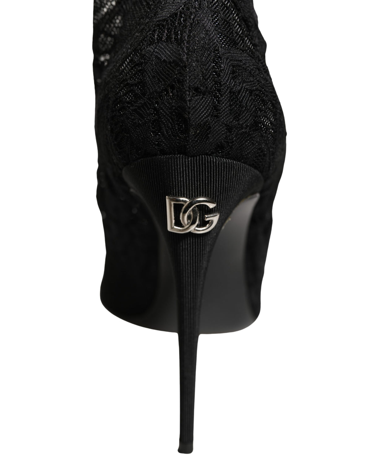 Dolce & Gabbana Black Taormina Lace Socks Boots Pumps Shoes