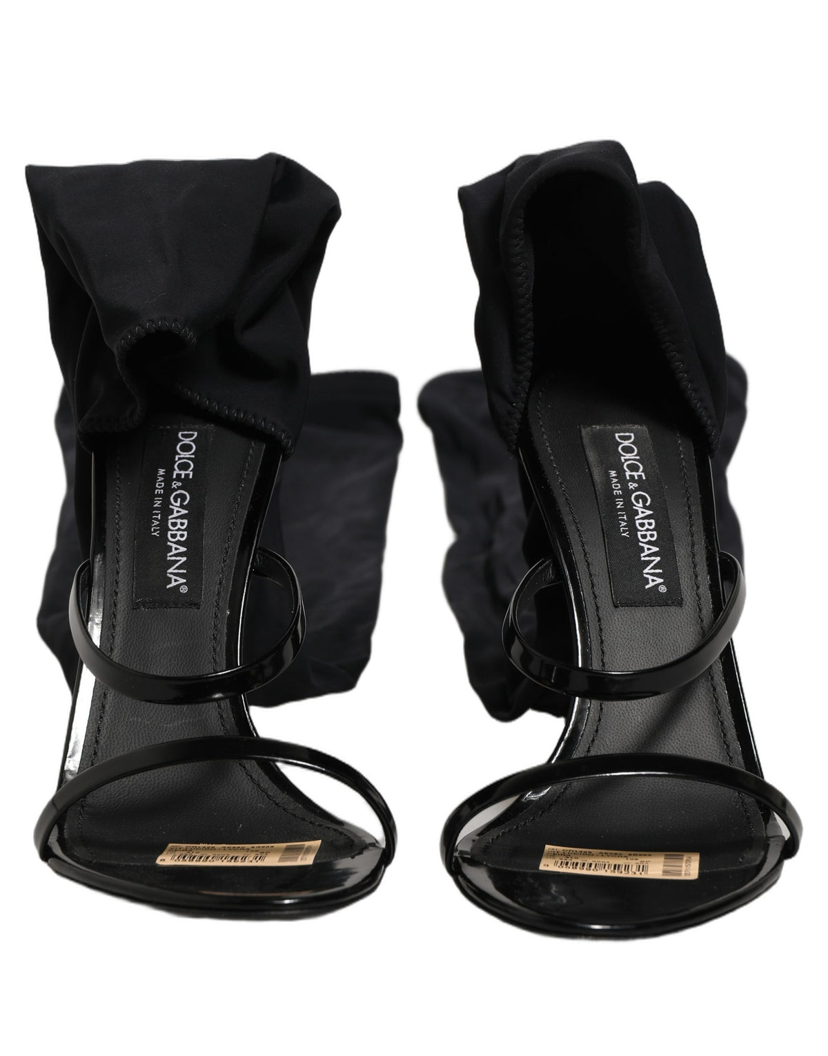 Dolce & Gabbana Stiletto Sandals Socks Knee High Boots Black