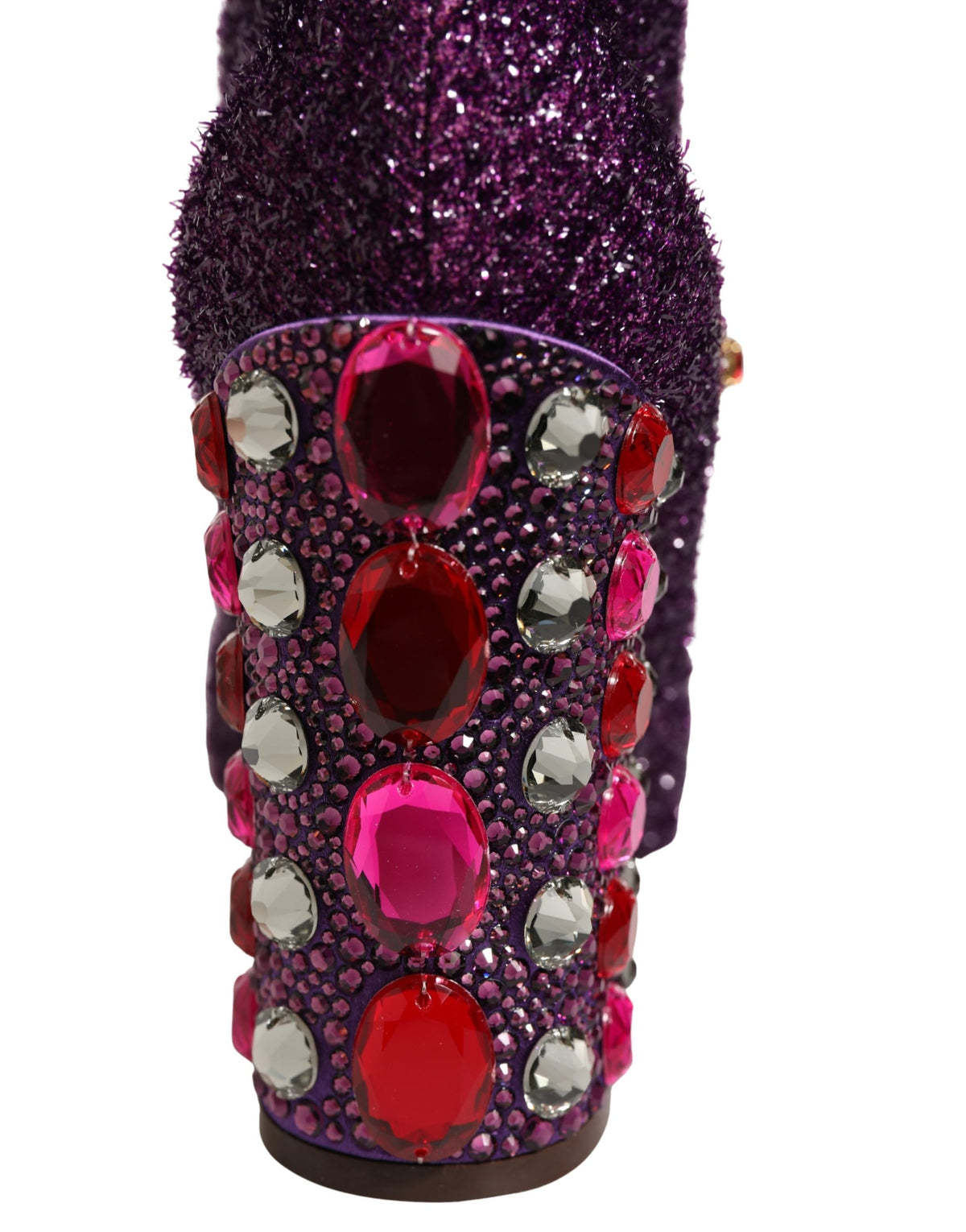 Dolce & Gabbana Purple Crystal Lurex Fantasy Boots Shoes