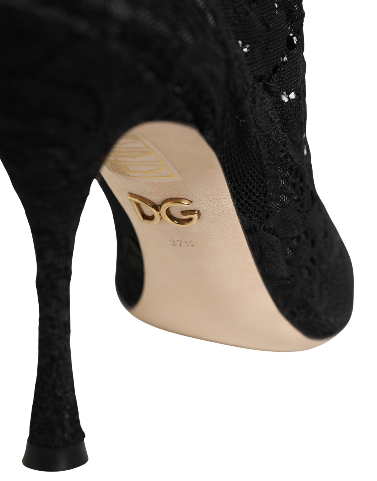 Dolce & Gabbana Black Socks Taormina Lace Pumps Boots Shoes