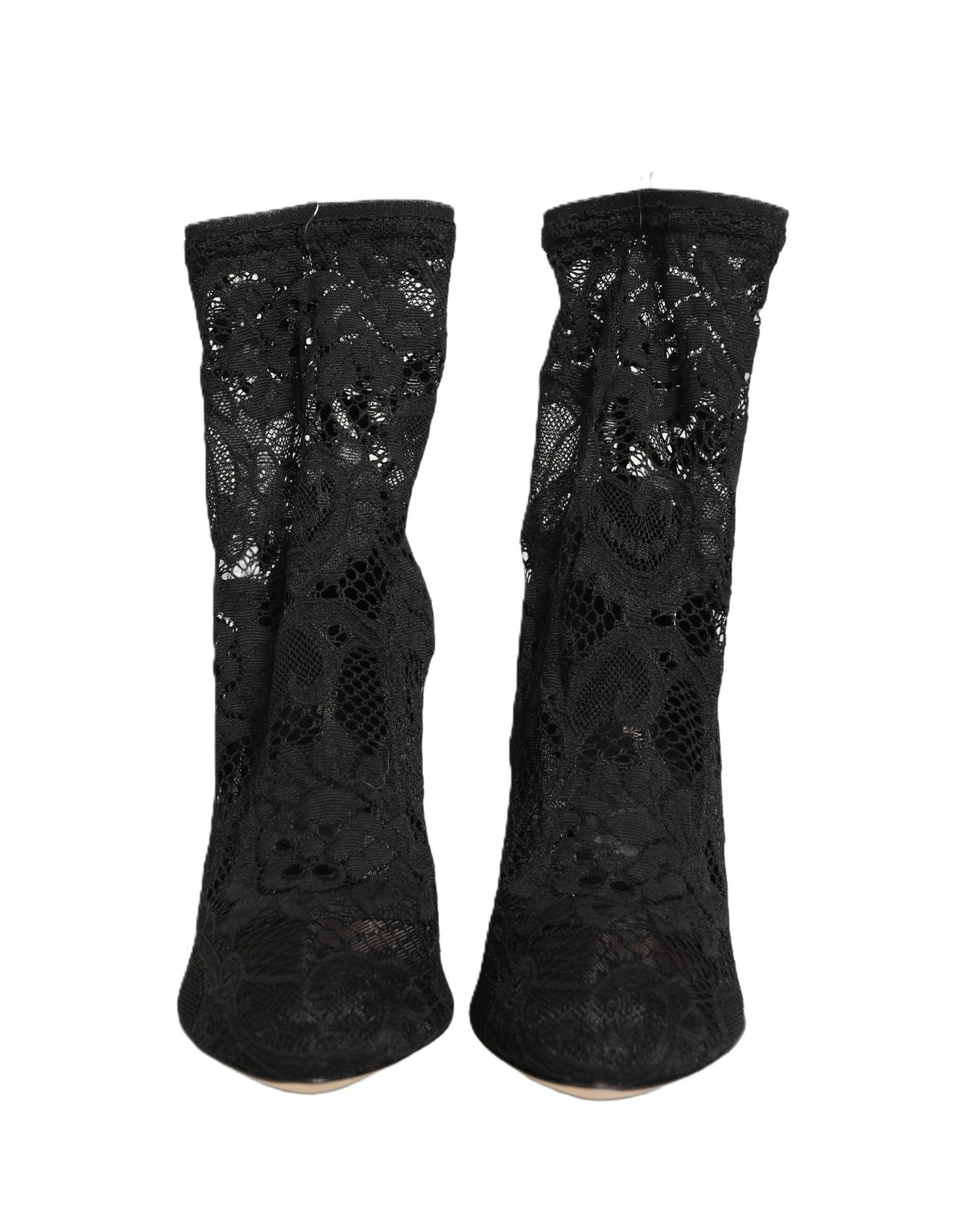 Dolce & Gabbana Black Socks Taormina Lace Pumps Boots Shoes