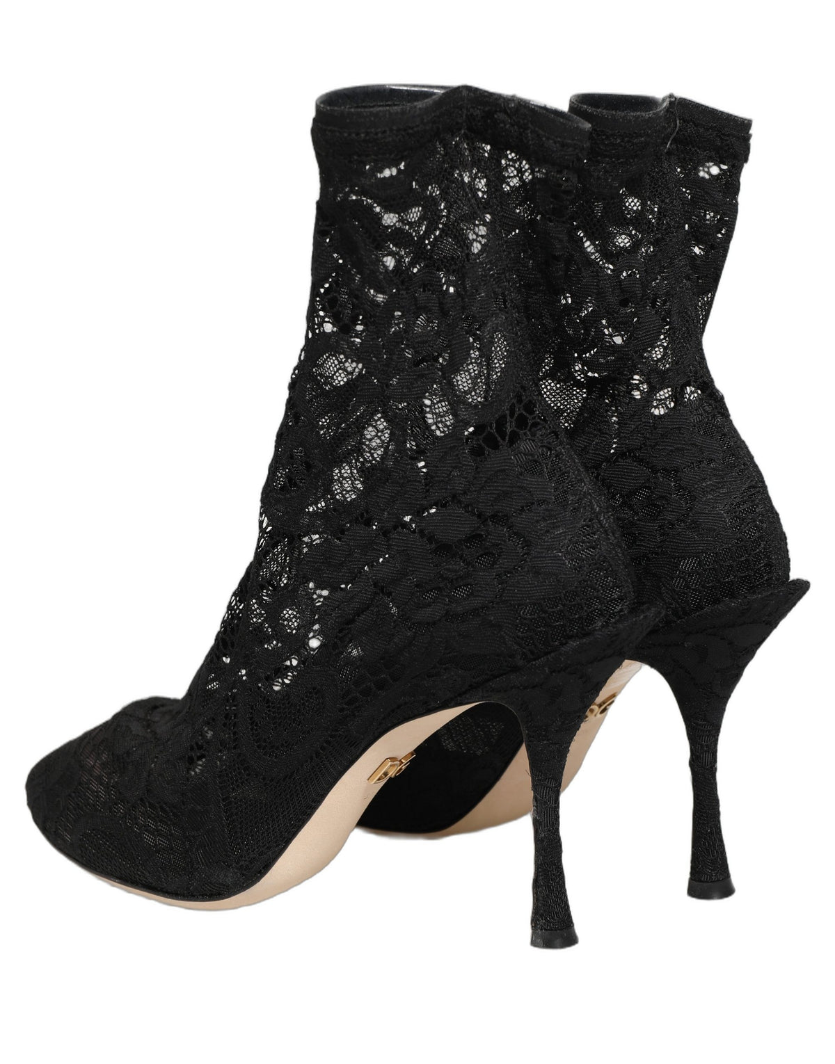 Dolce & Gabbana Black Socks Taormina Lace Pumps Boots Shoes