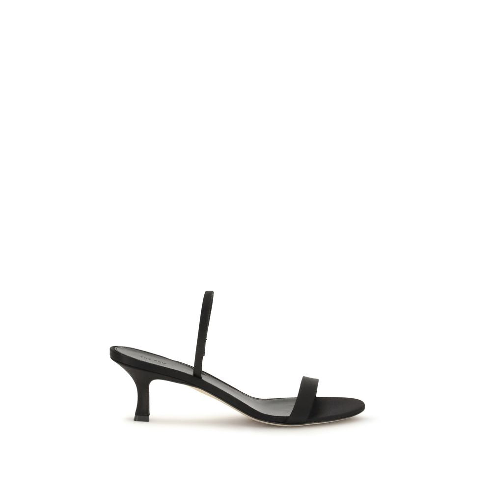 The Row Black Calf Leather Bos Taurus Stiletto Heel Sandals