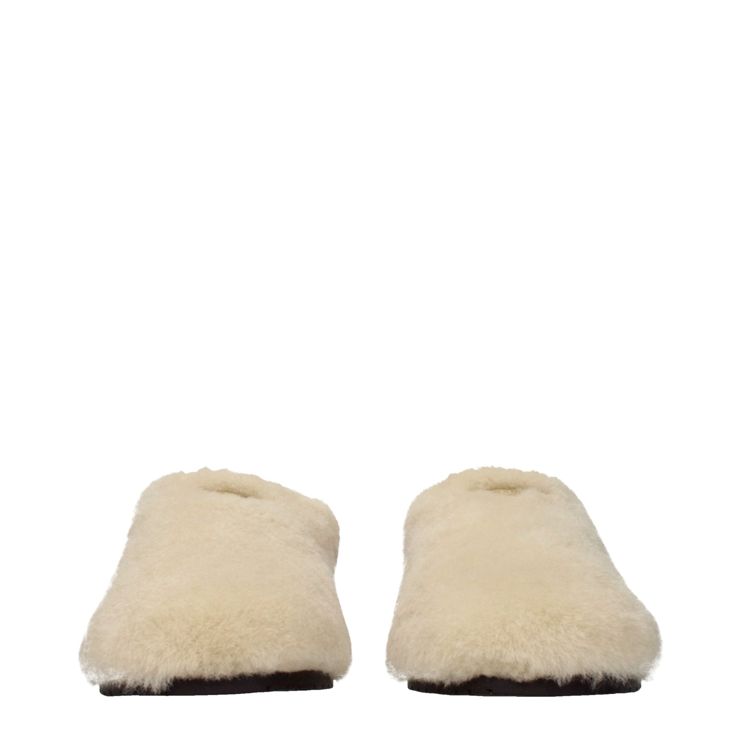 Prada Beige Fur Slippers