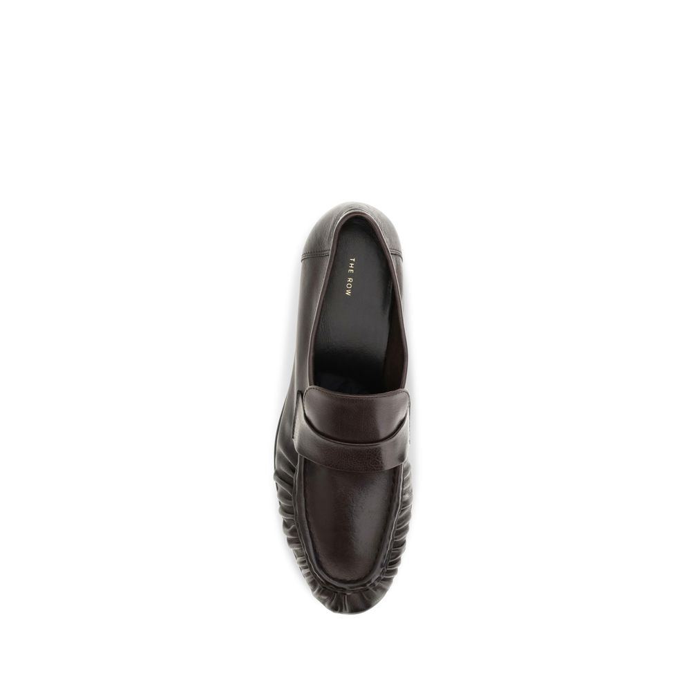 The Row Brown Calf Leather Bos Taurus Slip-On Loafers