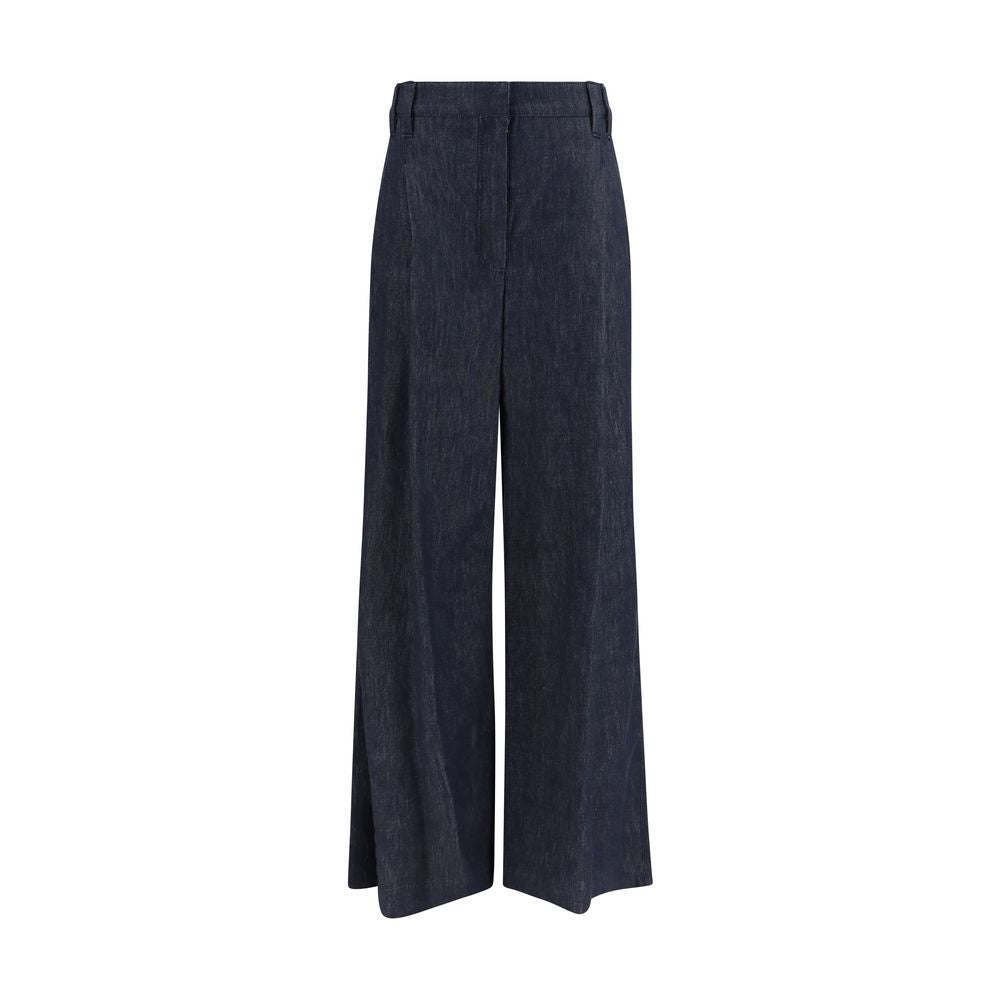 Brunello Cucinelli Blue Cotton Casual Pants