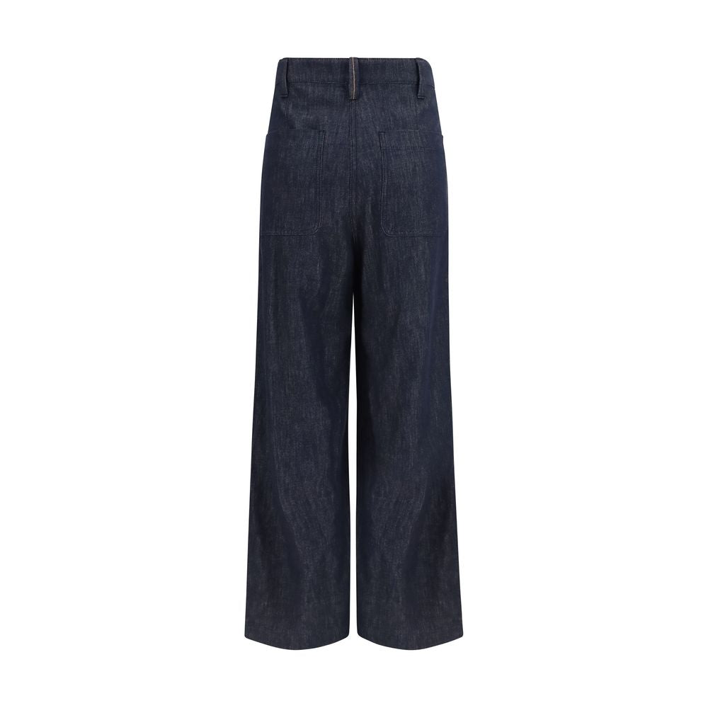 Brunello Cucinelli Blue Cotton Casual Pants