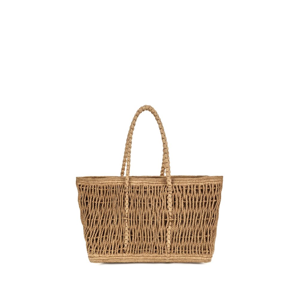 The Row Beige Raffia Shoulder Bag