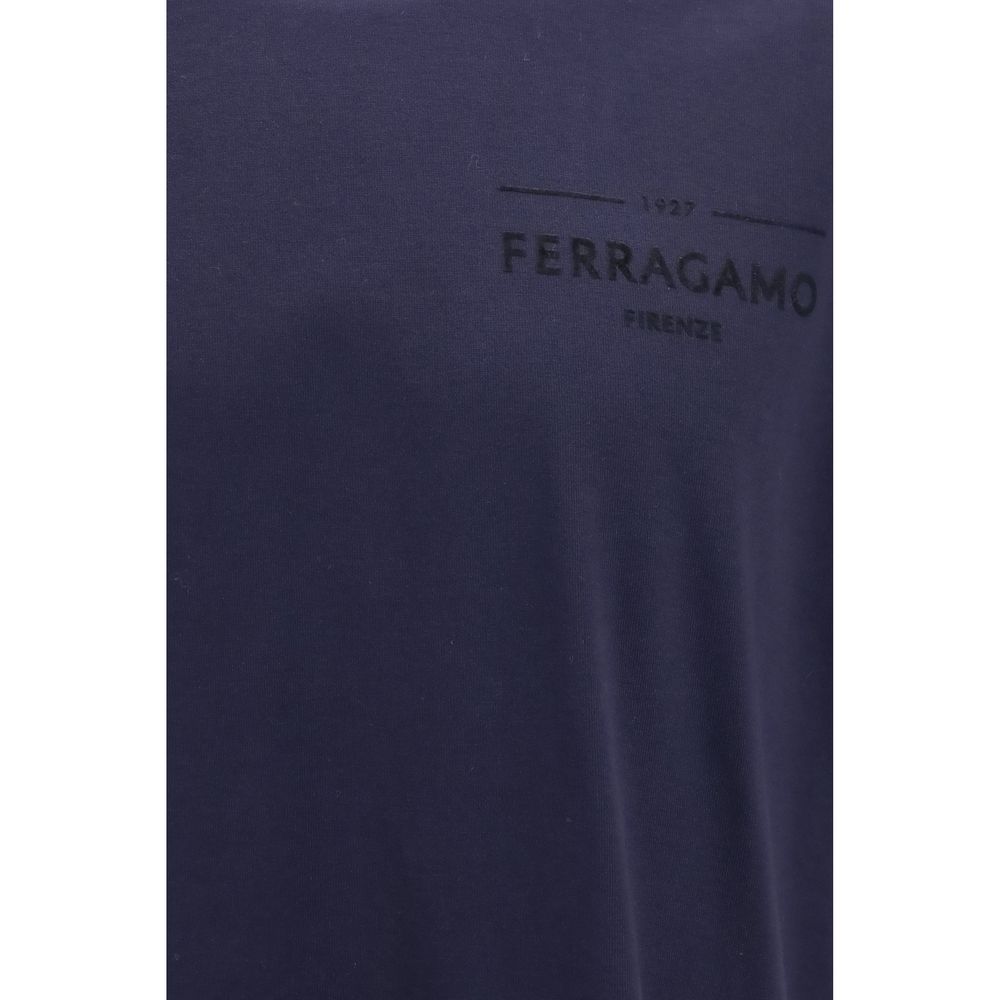 Ferragamo Blue Cotton T-Shirt