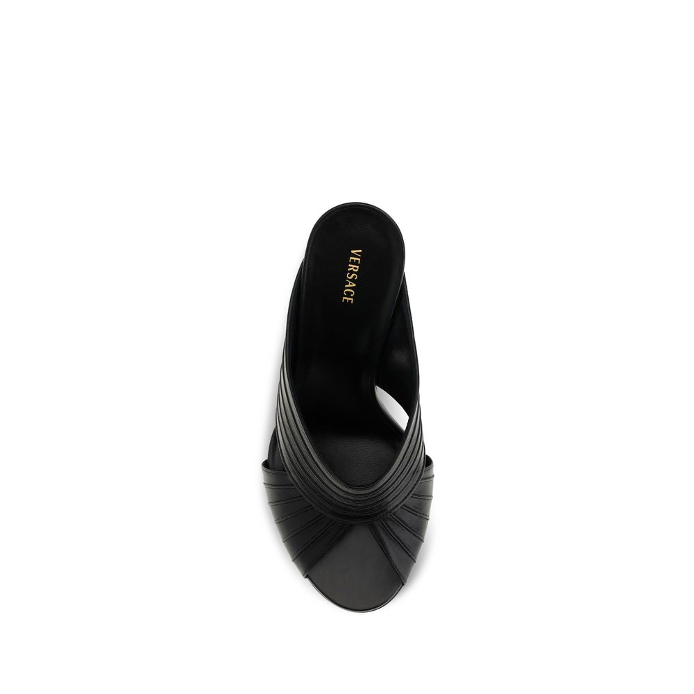 Versace Black Lamb Ovis Aries Aries Mules