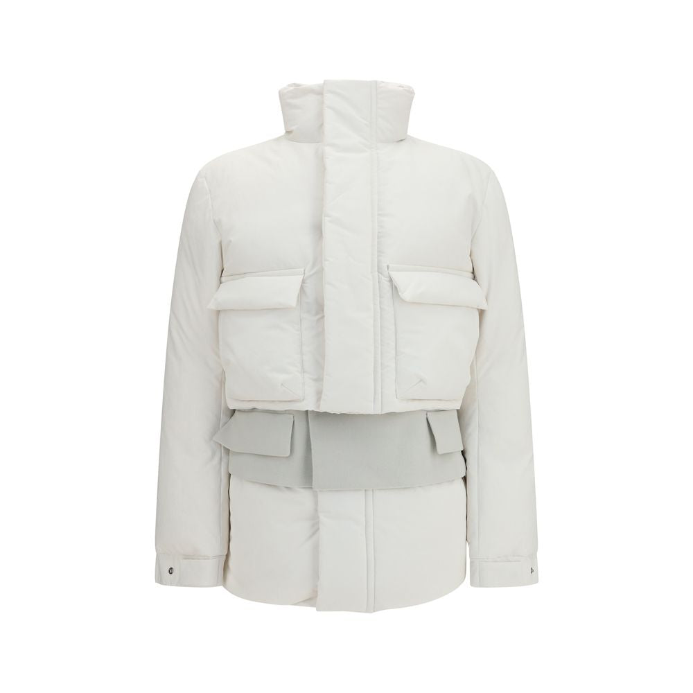 Sacai White Polyester Full-Length Jacket