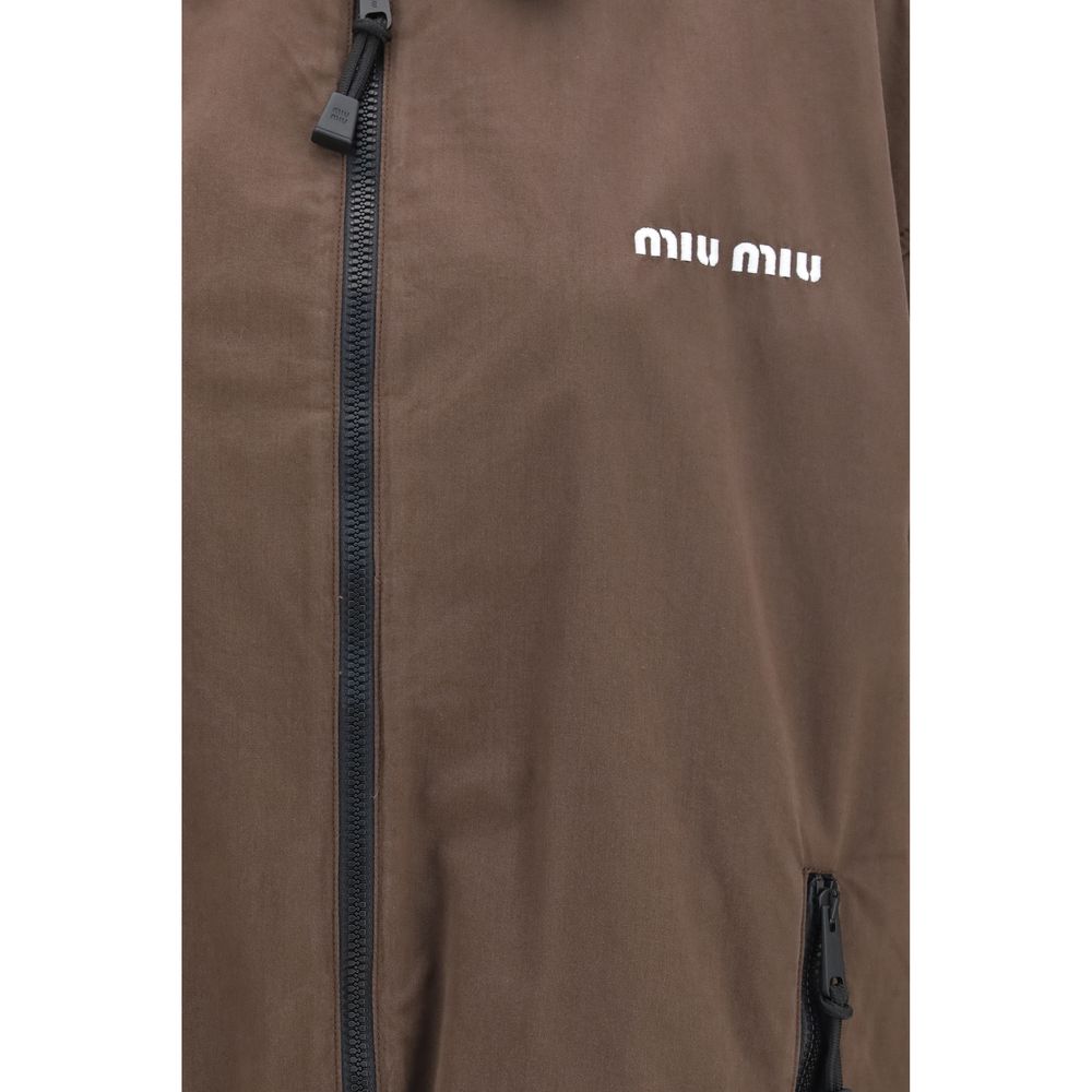 Miu Miu Brown Cotton Full-Length Jacket