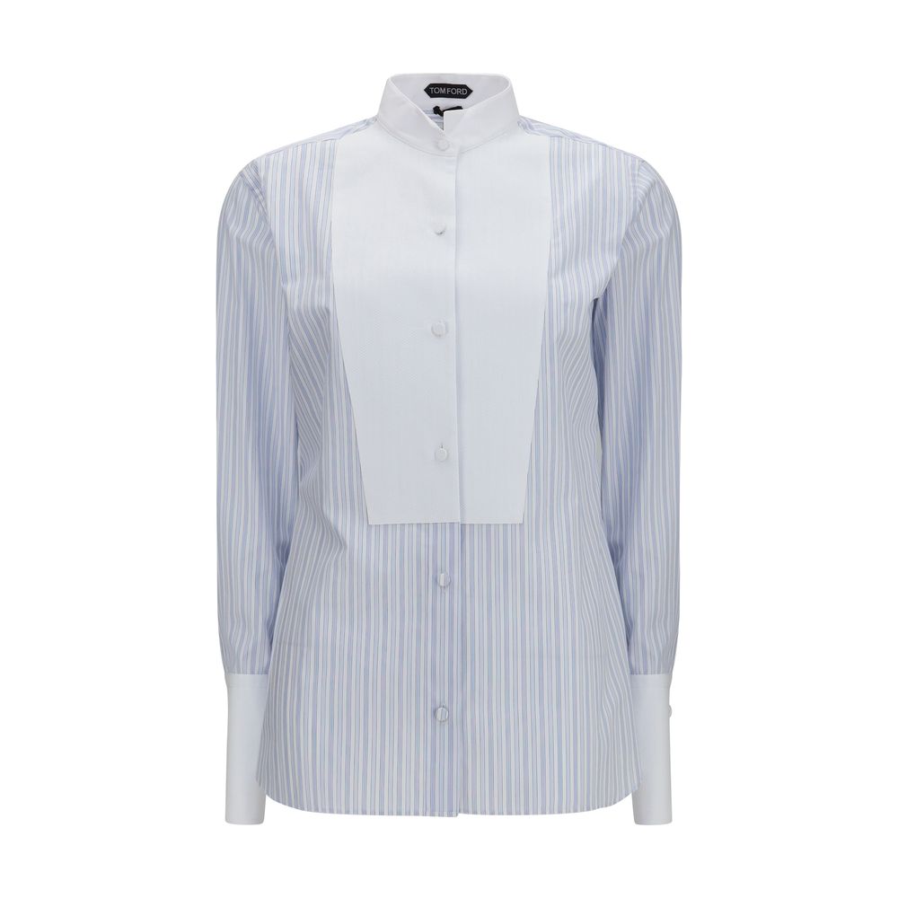 Tom Ford Blue Cotton Pattern Shirt