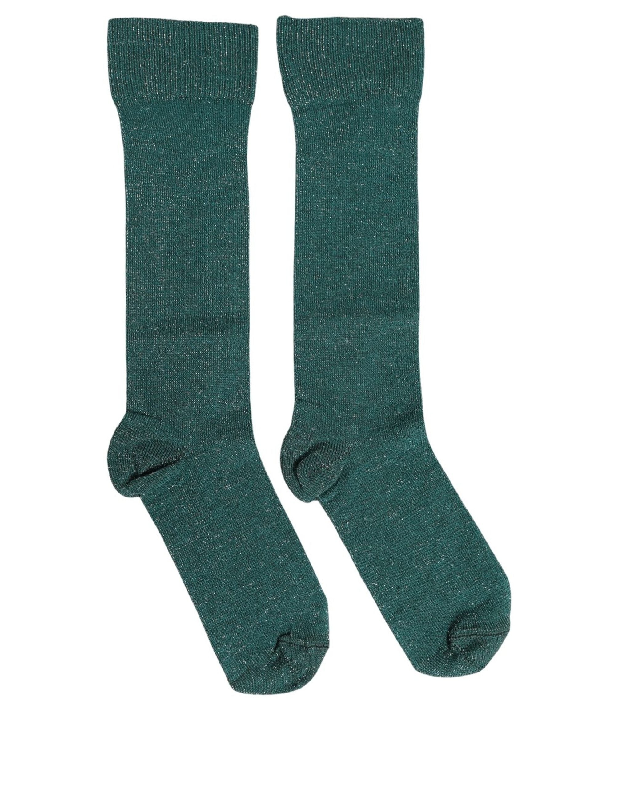 Dolce & Gabbana Dark Green Viscose Logo Mid Calf Accessory Socks