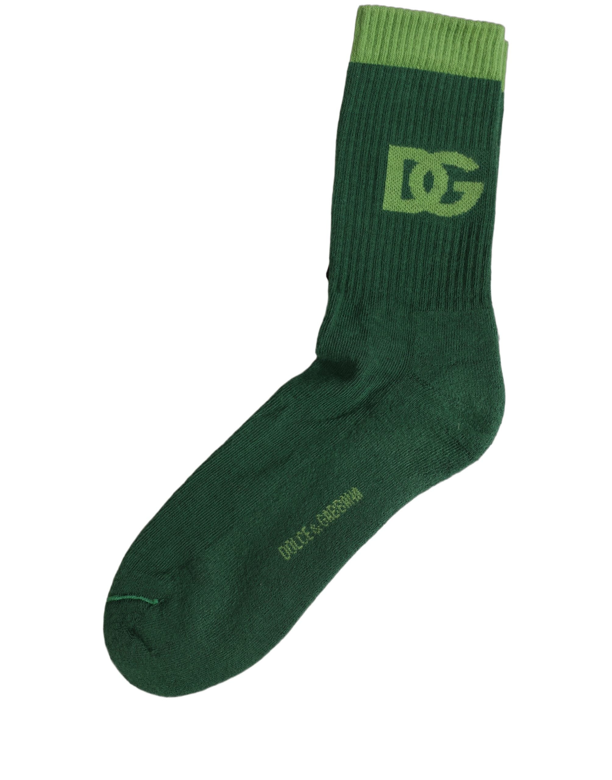 Dolce & Gabbana Green DG Logo Nylon Mid Calf Accessory Socks