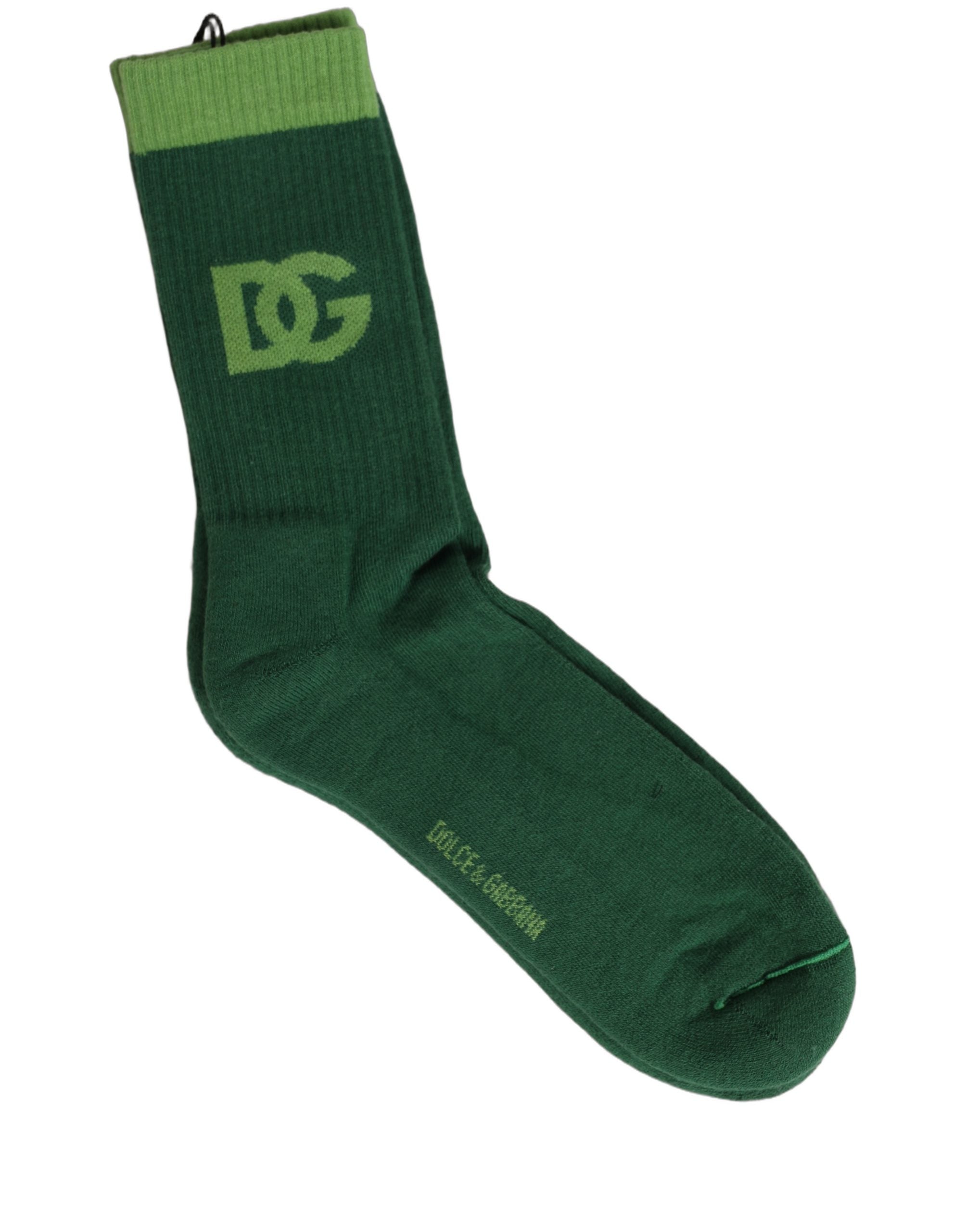 Dolce & Gabbana Green DG Logo Nylon Mid Calf Accessory Socks