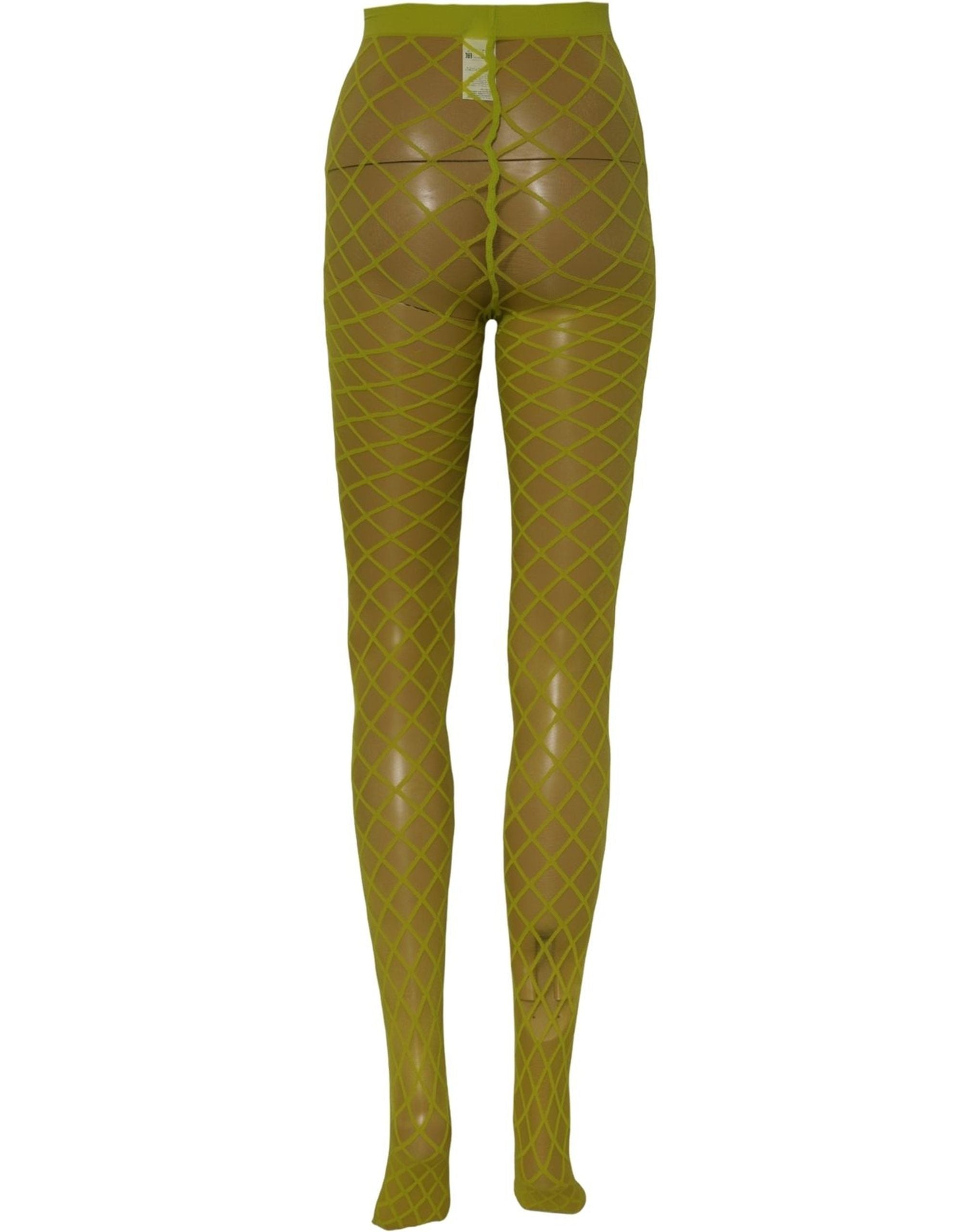 Dolce & Gabbana Green Nylon Fishnet Pantyhose Stockings Socks