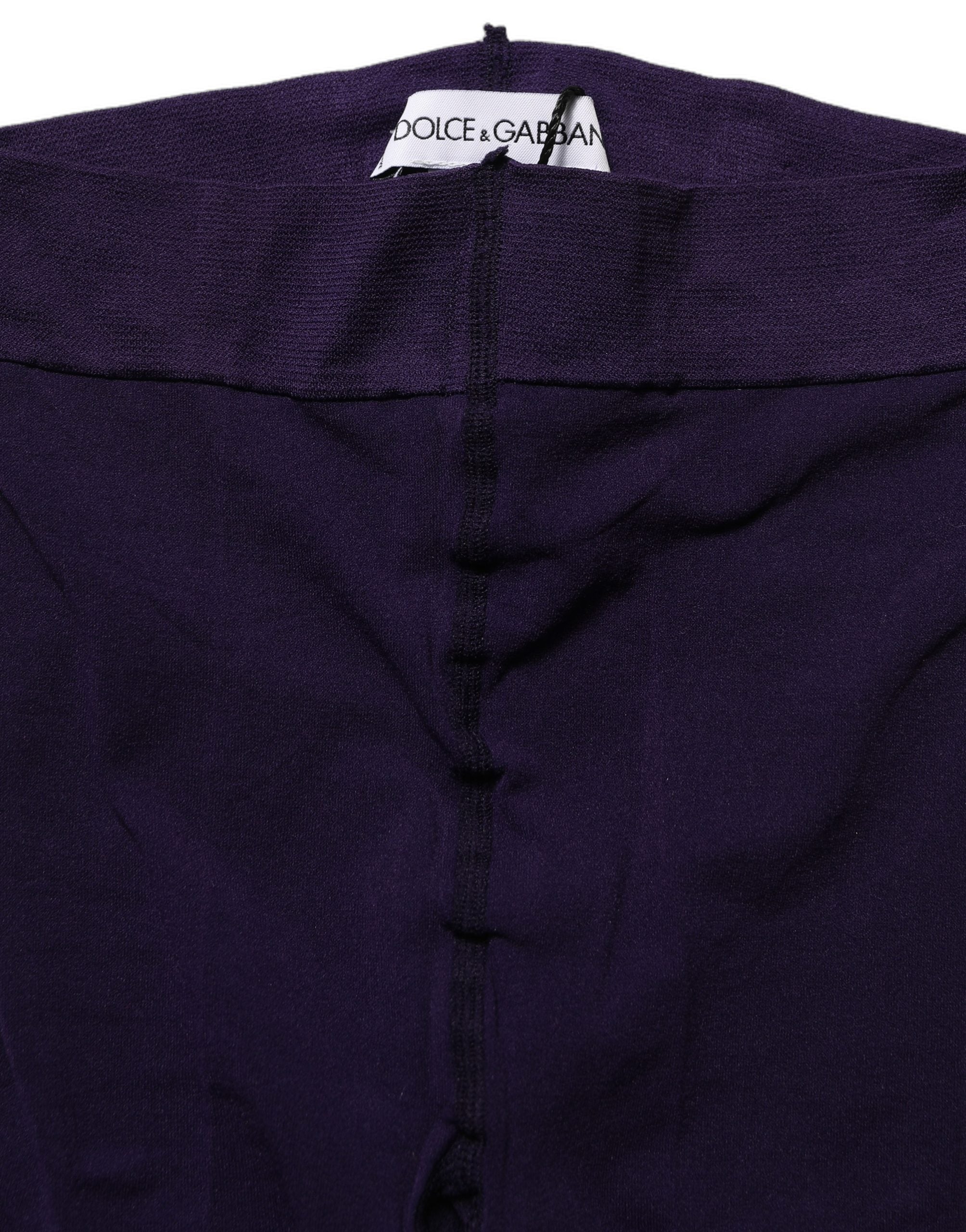 Dolce & Gabbana Violet Nylon Tights Stocking Pantyhose Socks
