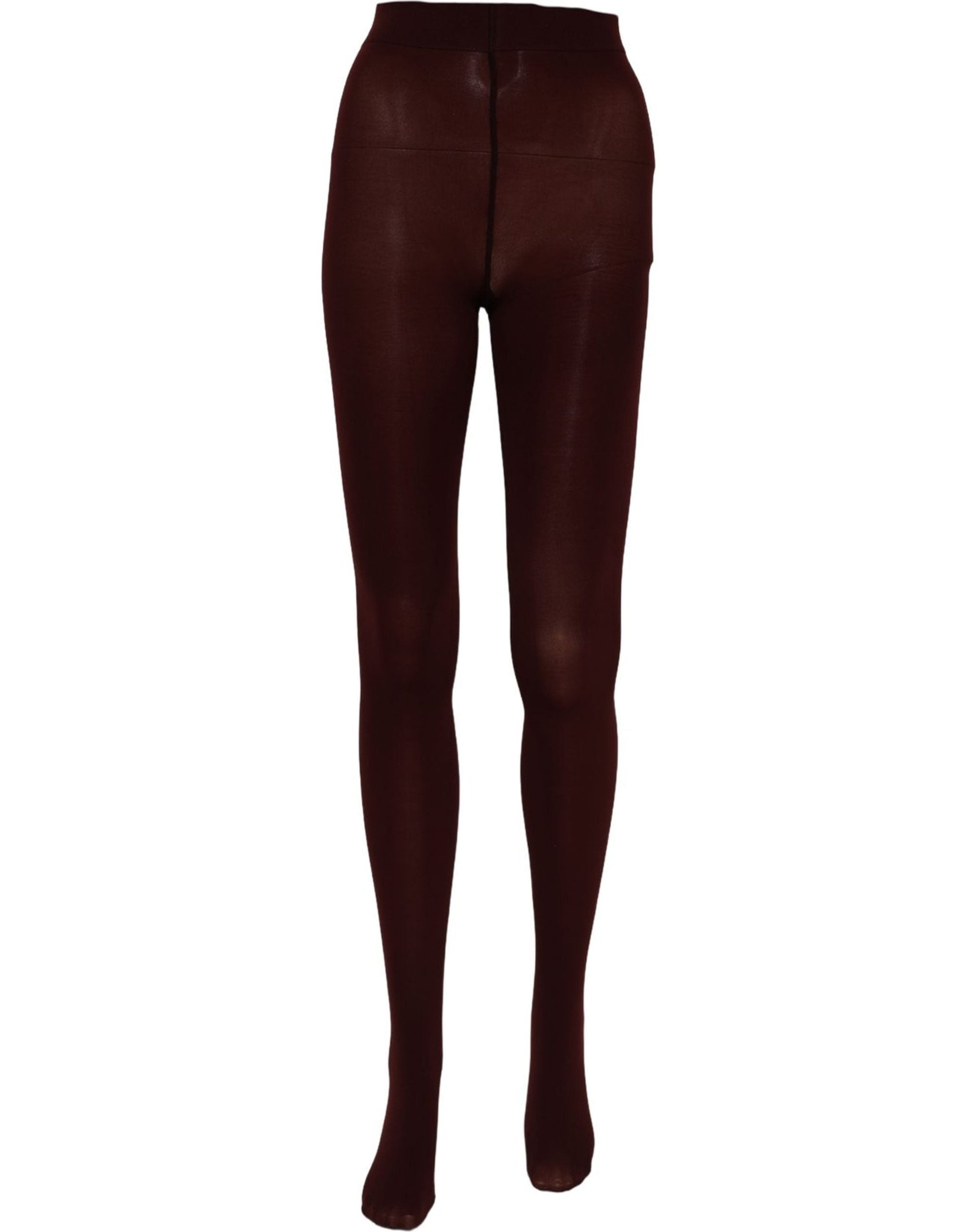 Dolce & Gabbana Maroon Nylon Tights Stocking Pantyhose Socks