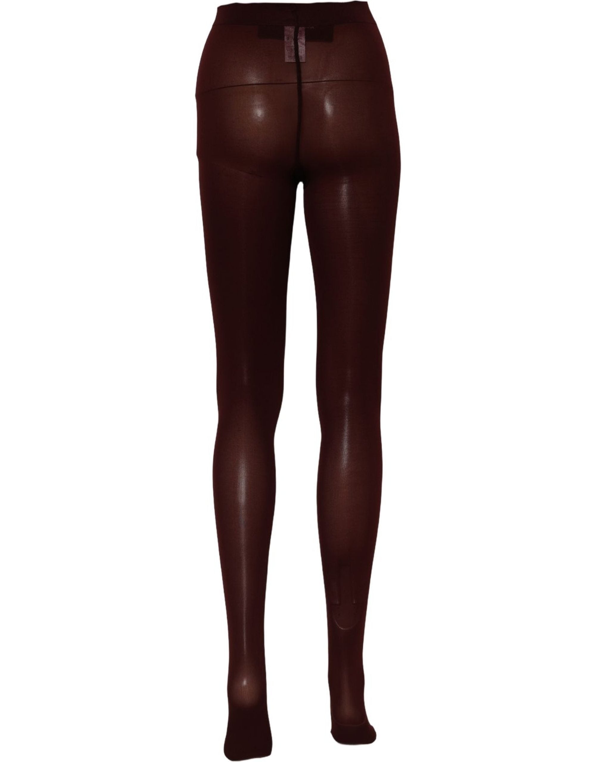 Dolce & Gabbana Maroon Nylon Tights Stocking Pantyhose Socks