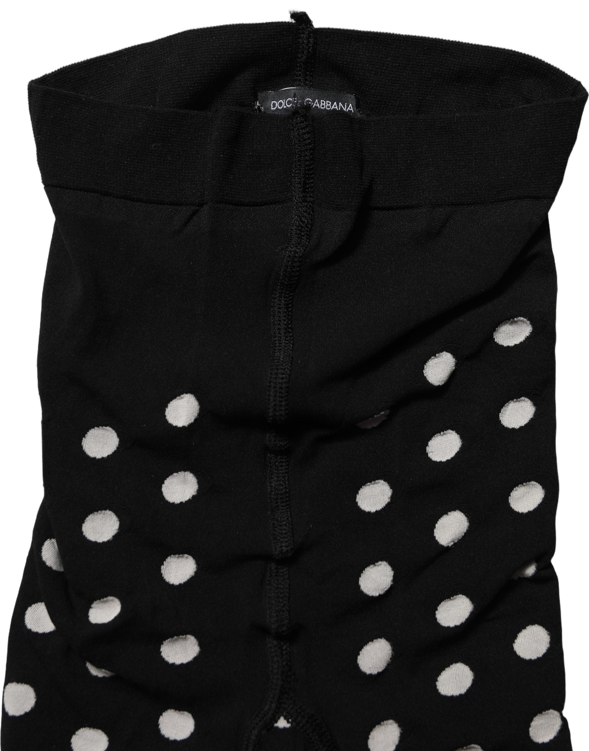 Dolce & Gabbana Black Polka Dot Fishnet Pantyhose Stockings Socks