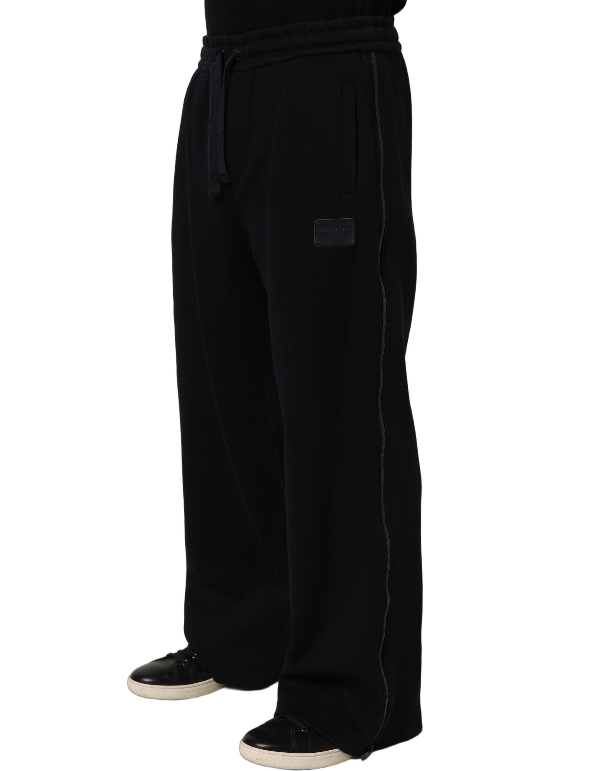Dolce & Gabbana Dark Blue Relaxed Wide Leg Men Jogger Pants