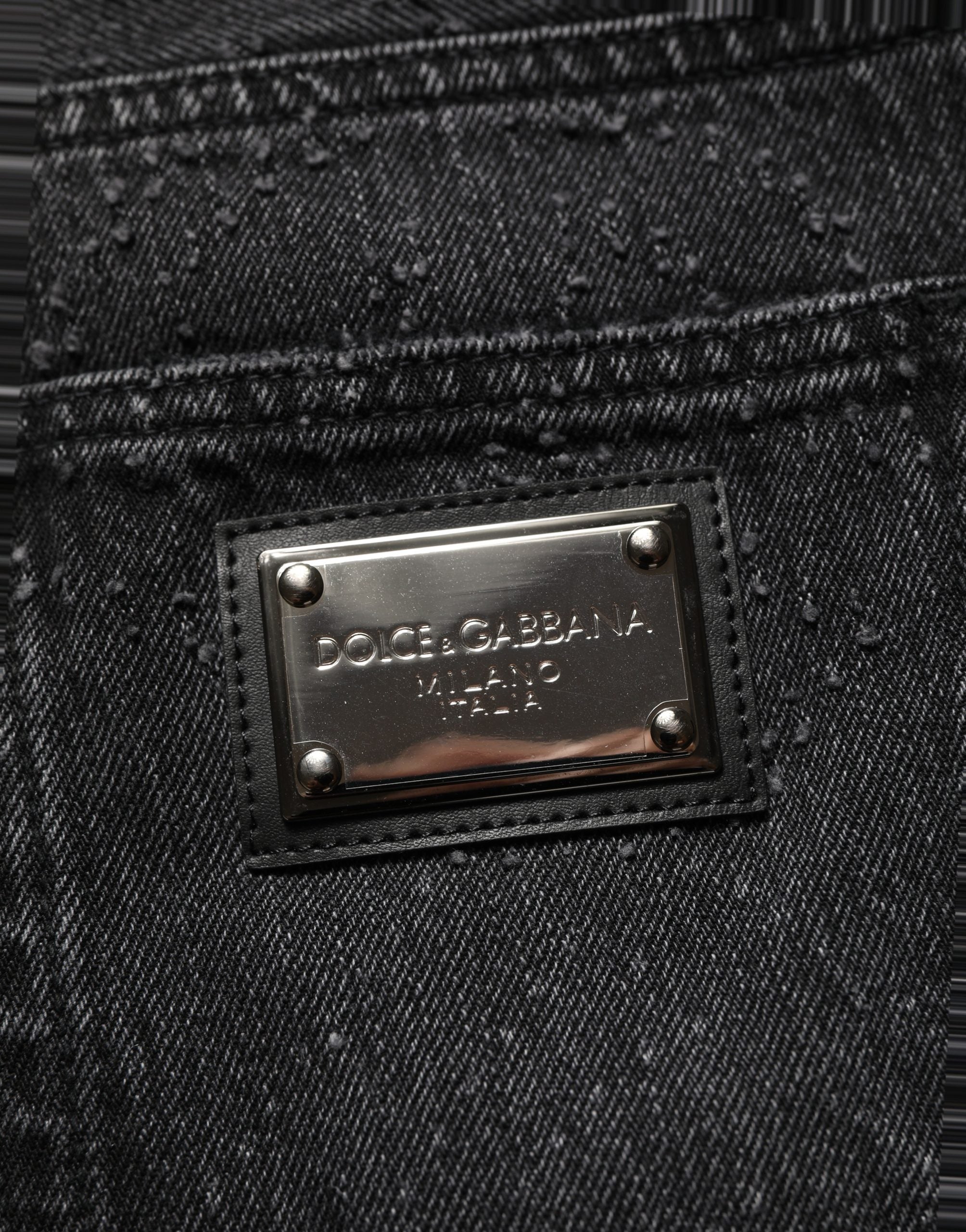 Dolce & Gabbana Dark Gray Cotton WideLeg Oversize Denim Jeans