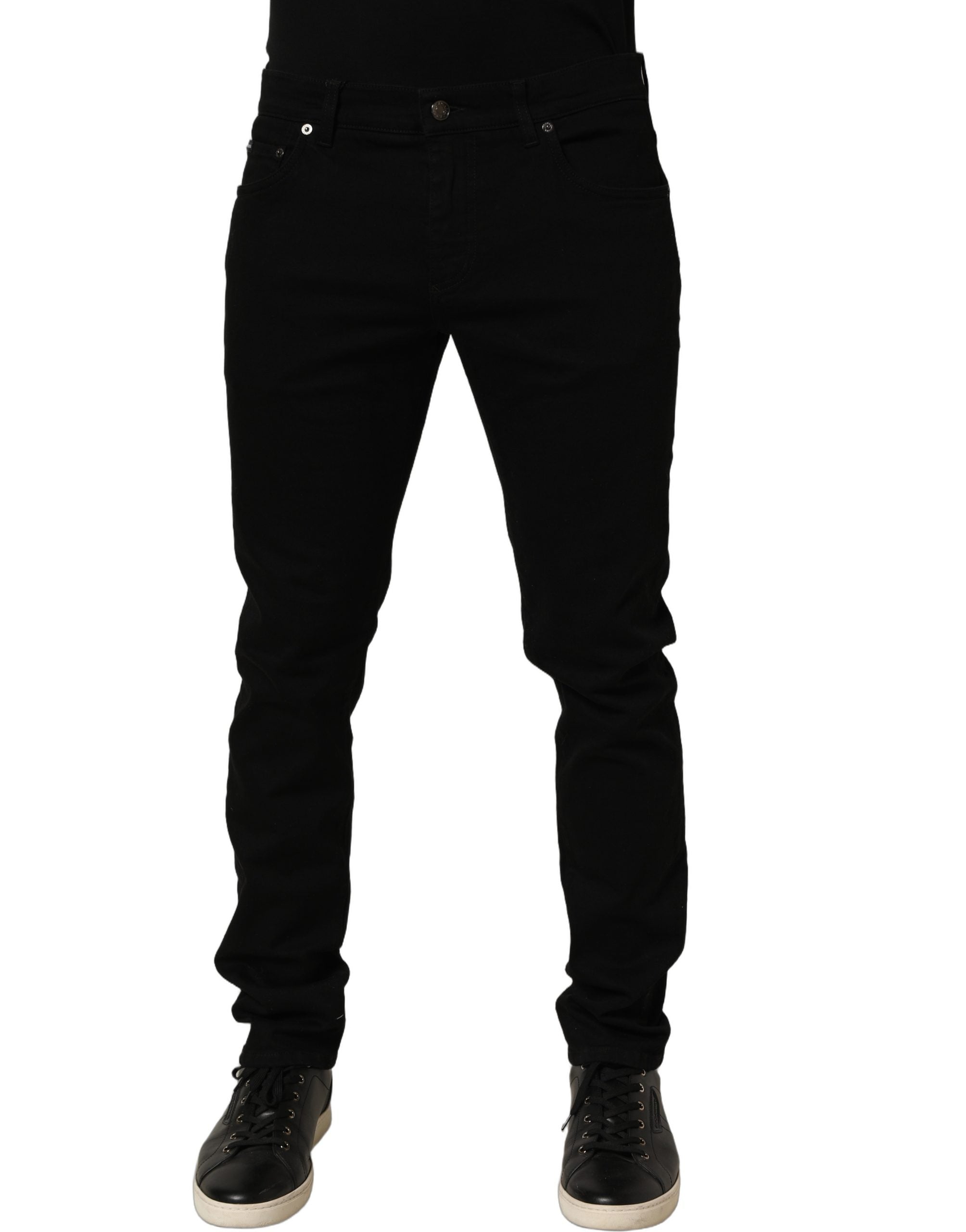 Dolce & Gabbana Black Cotton Stretch Skinny Denim Trouser Jeans