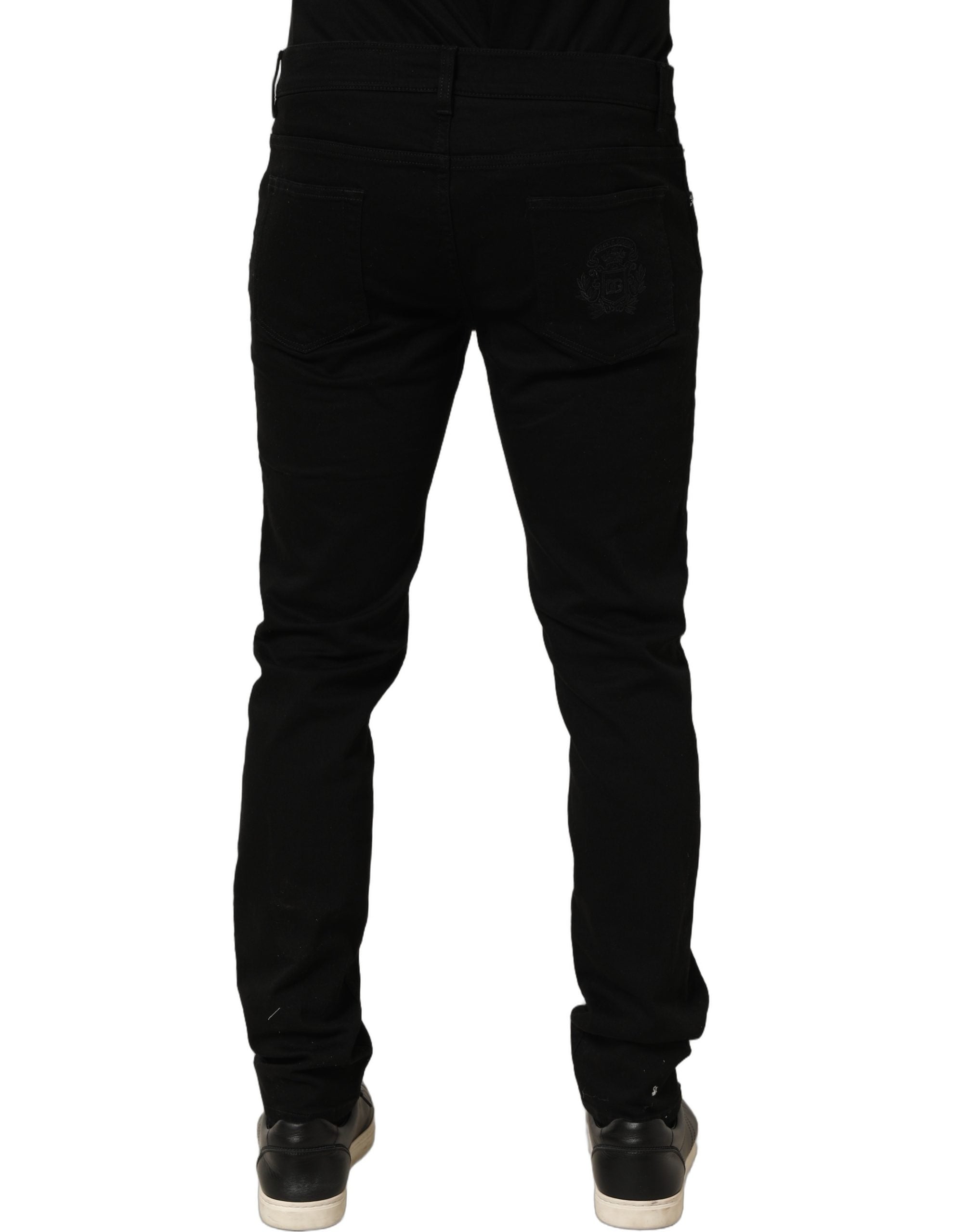 Dolce & Gabbana Black Cotton Stretch Skinny Denim Trouser Jeans
