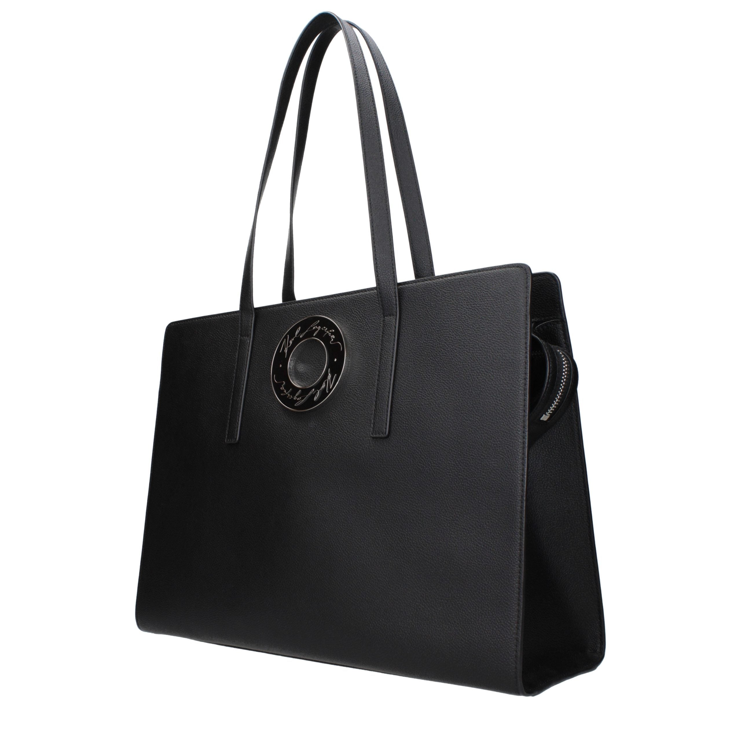 Karl Lagerfeld Black Leather Shoulder Bag
