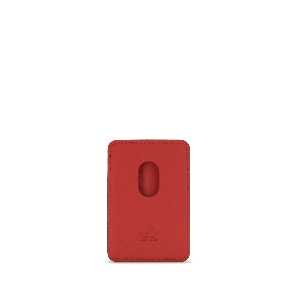 Valentino Garavani Red Calf Leather Bos Taurus Wallet
