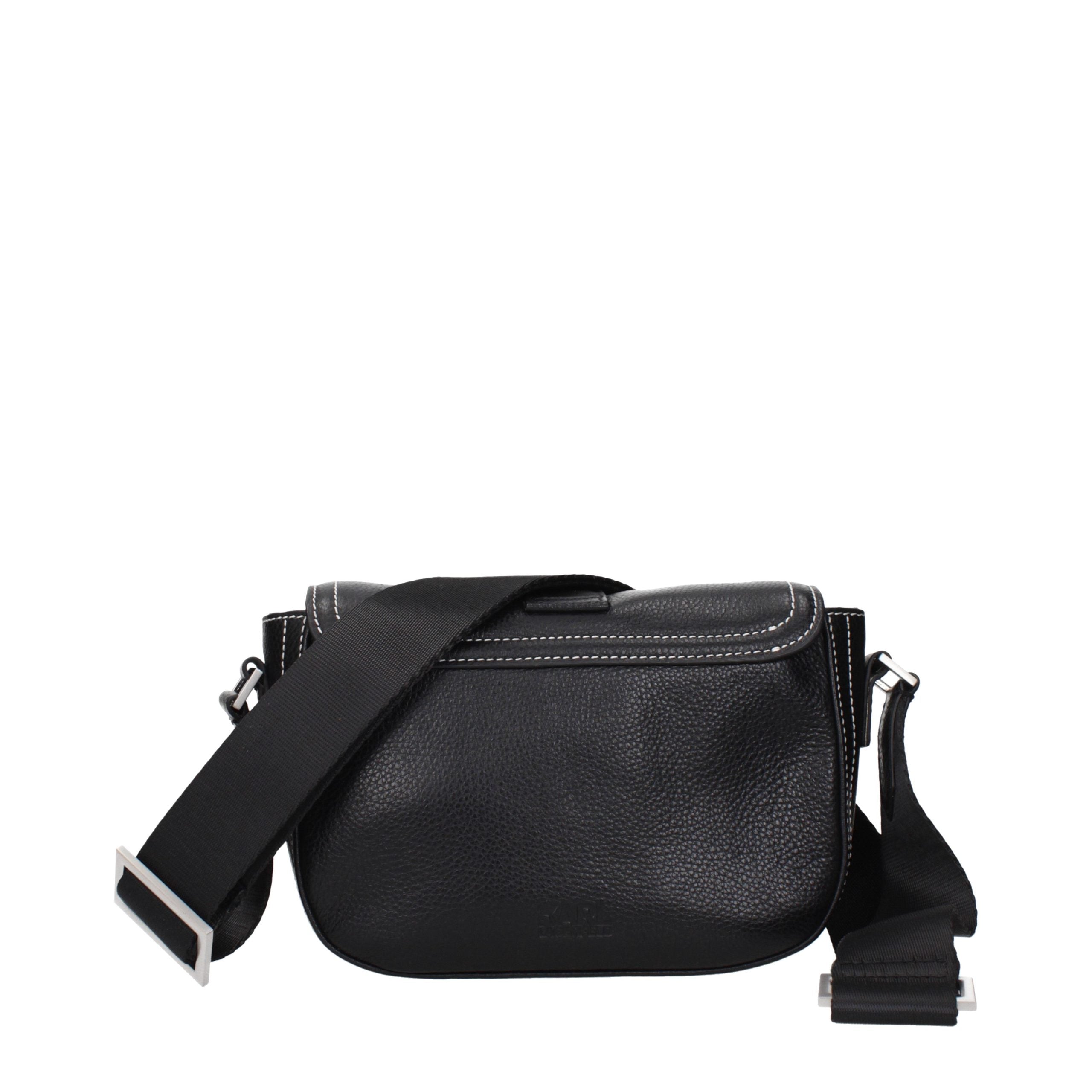 Karl Lagerfeld Black Leather Crossbody Bag