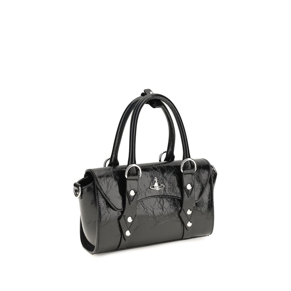 Vivienne Westwood Black Calf Leather Bos Taurus Shoulder Bag