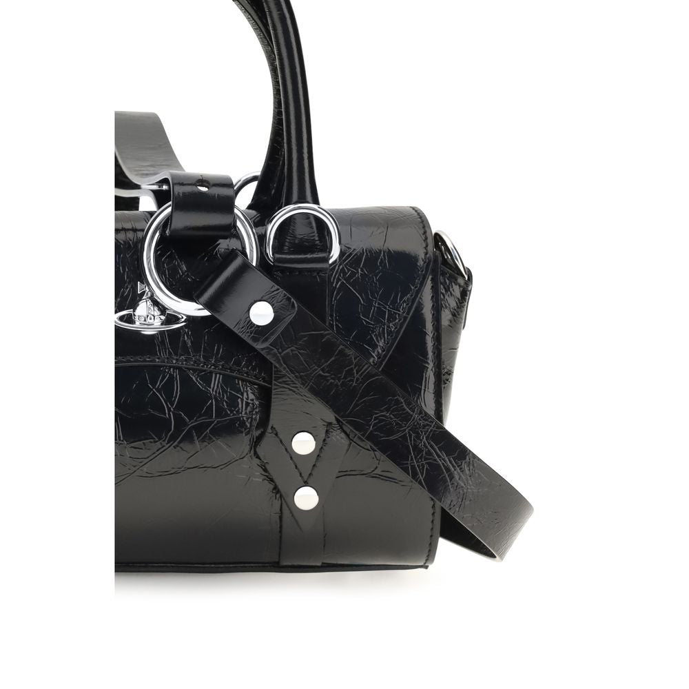 Vivienne Westwood Black Calf Leather Bos Taurus Shoulder Bag