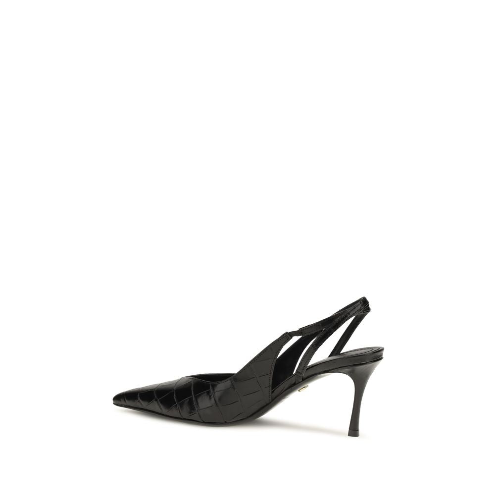 Ferragamo Black Calf Leather Bos Taurus Pumps