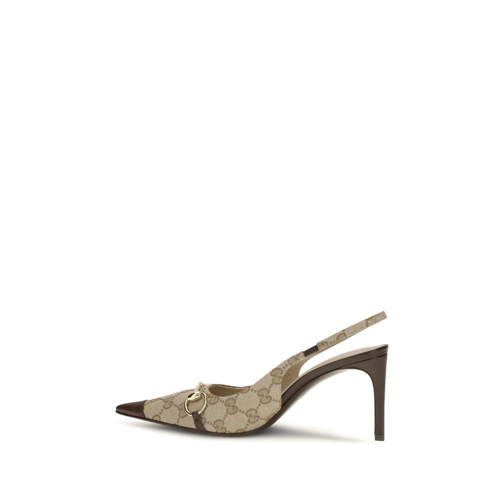 Gucci Beige Fabric High Heel Pumps