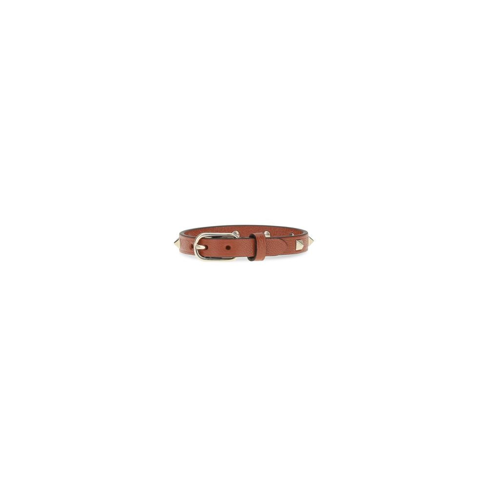 Valentino Garavani Brown Calf Leather Bos Taurus Bracelet