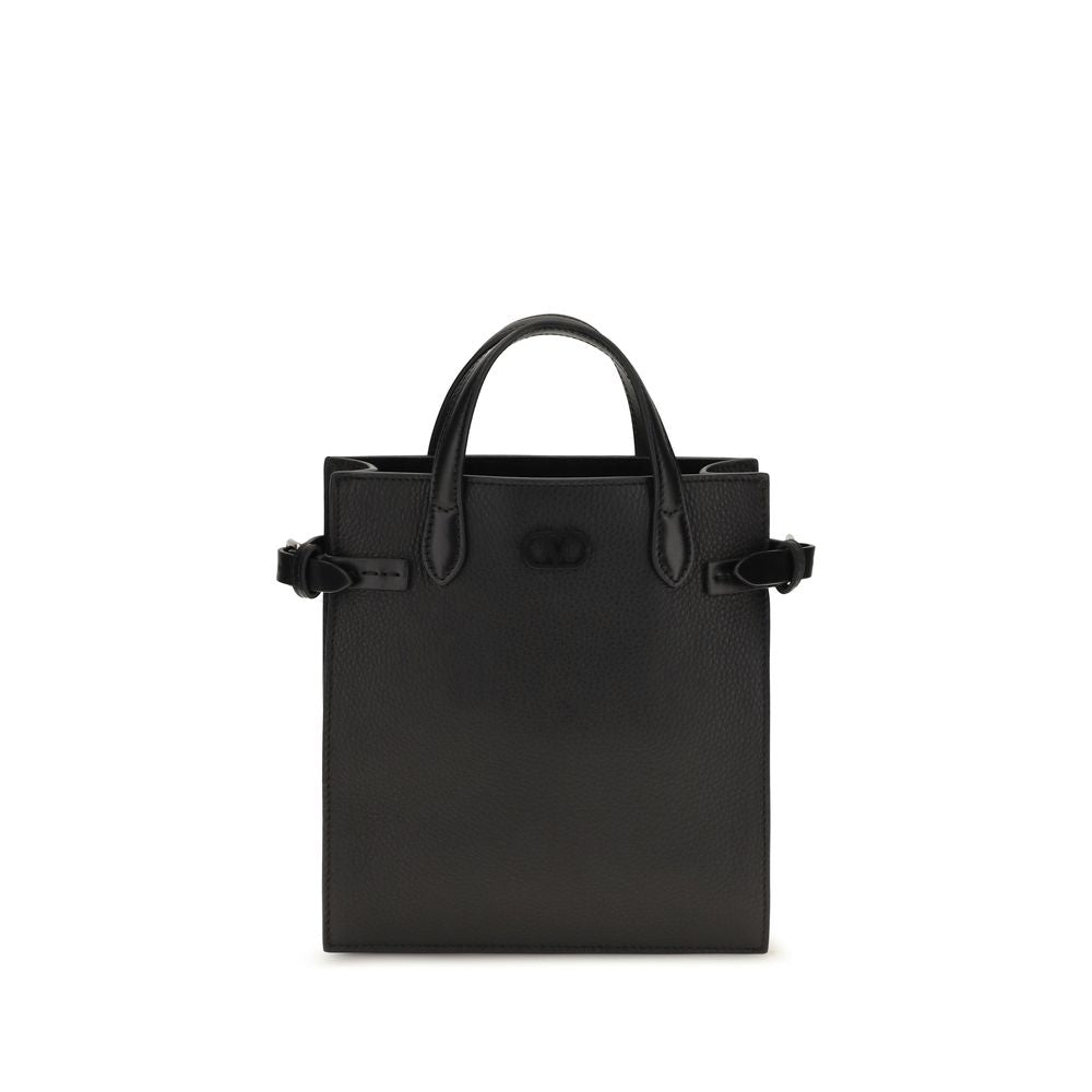 Valentino Garavani Black Calf Leather Bos Taurus Handbag