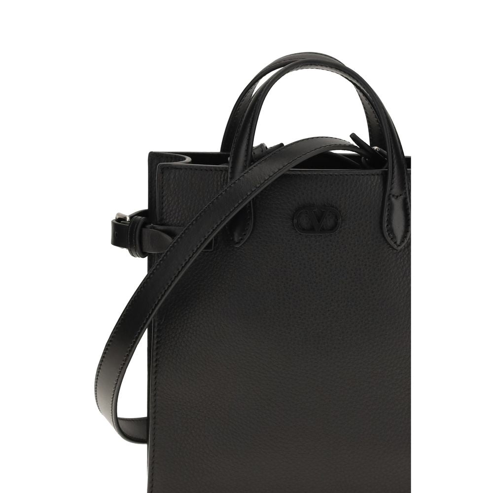 Valentino Garavani Black Calf Leather Bos Taurus Handbag