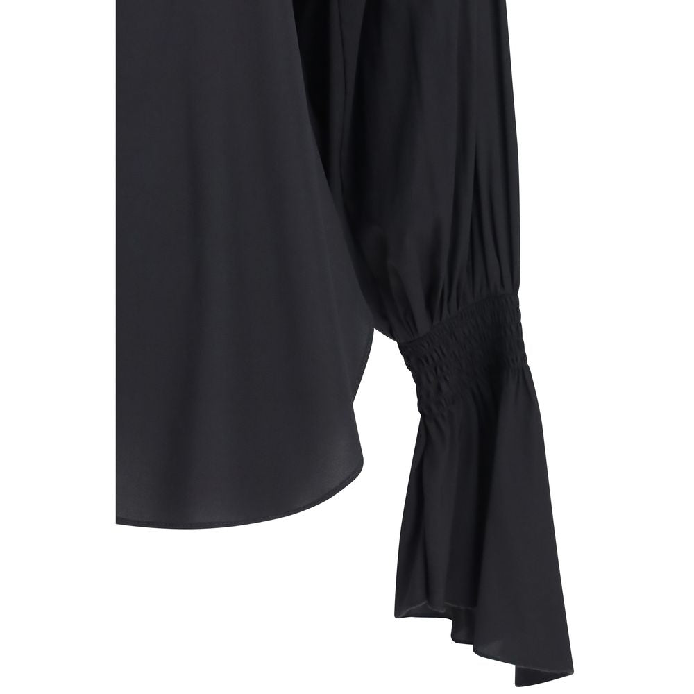 Ella Black Silk Blouse