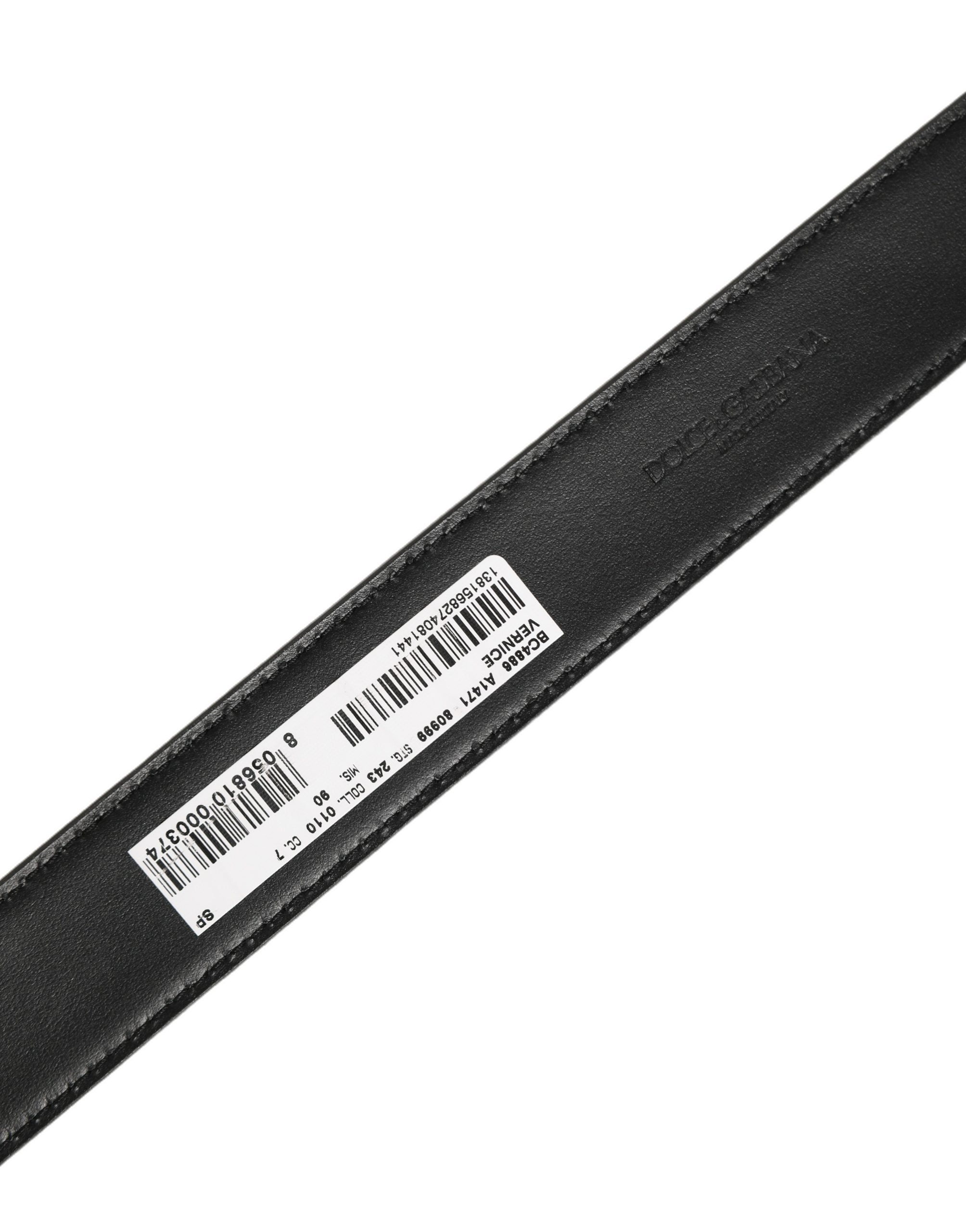 Dolce & Gabbana Black Patent Leather Gold Metal Buckle Belt